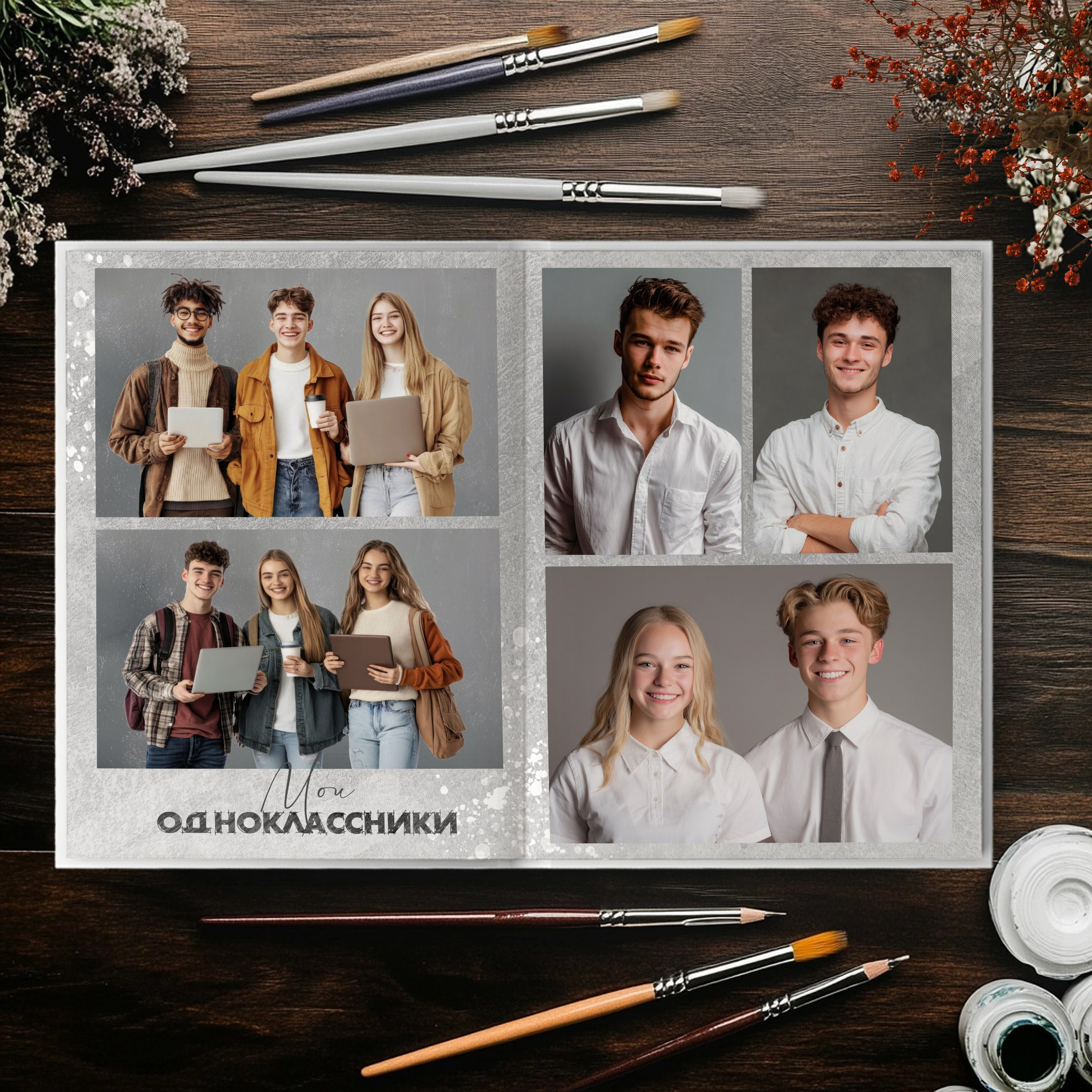 medlori fotobook. Выпускной альбом для старших 9-11 классов «White Grunge»