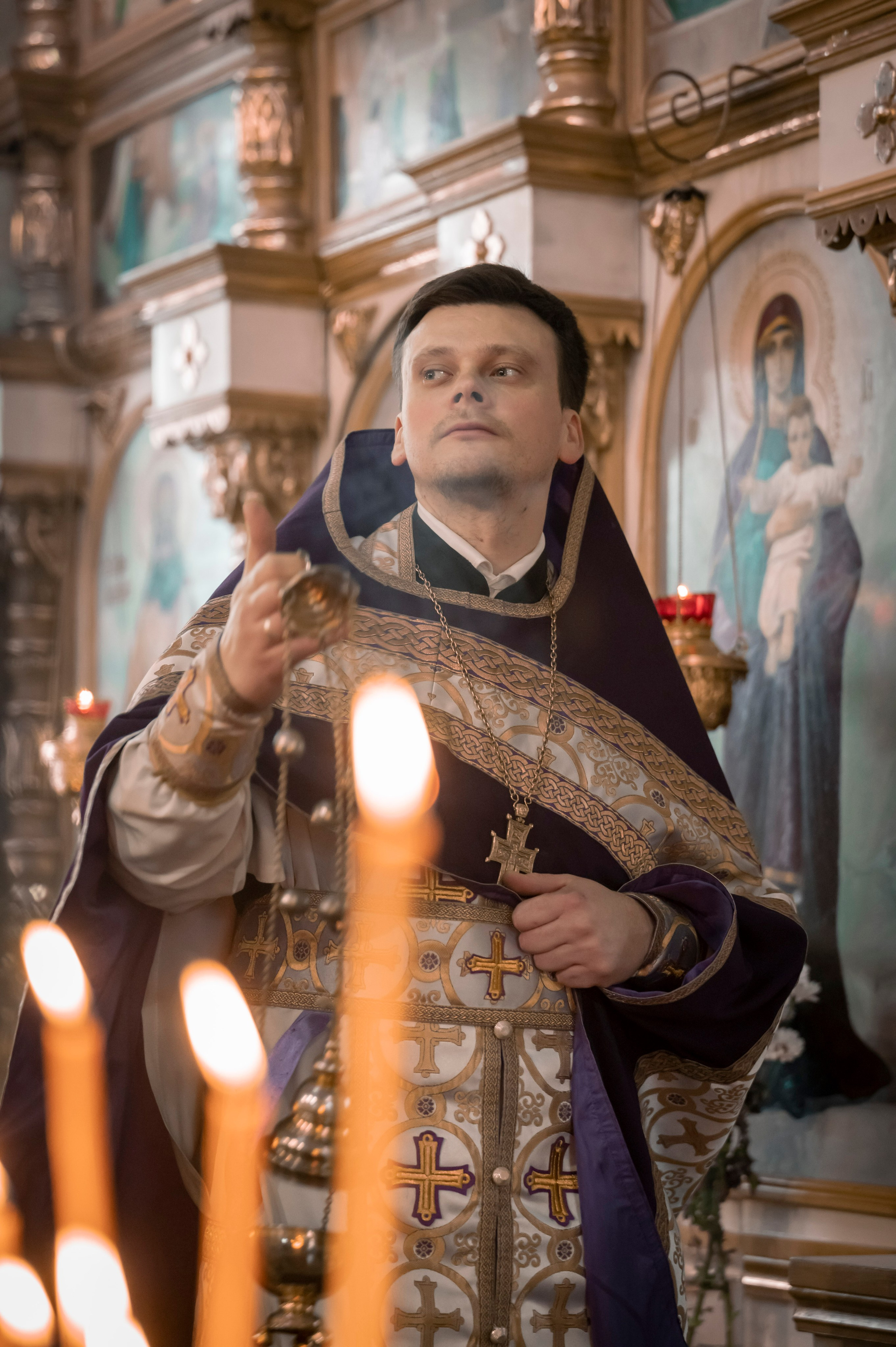 Никольский храм, г. Зерноград. Торжество Православия. Антон и Татьяна Денисенко — В храме