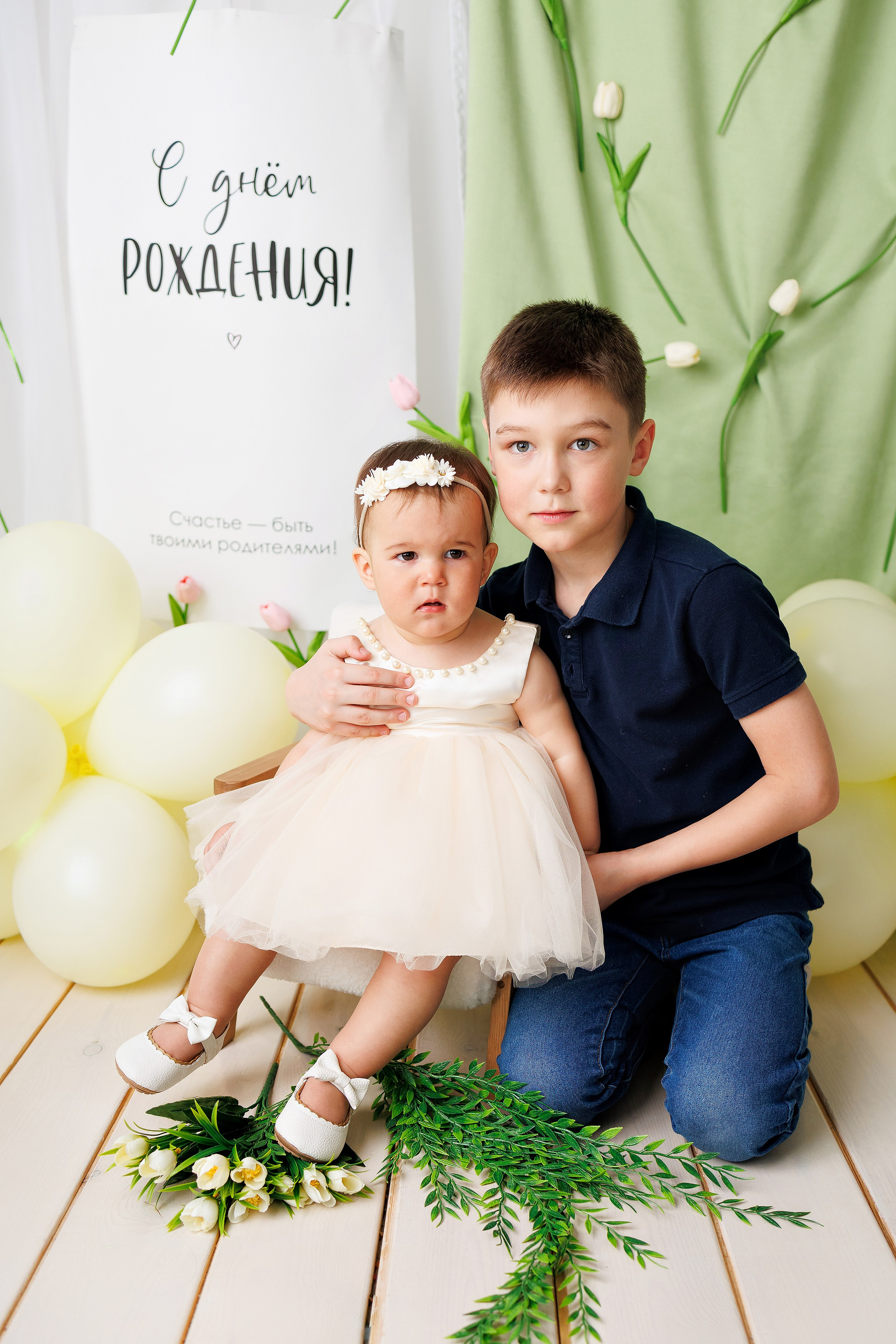 Полине 1 годик. Фотограф новорожденный малышей Новосибирск