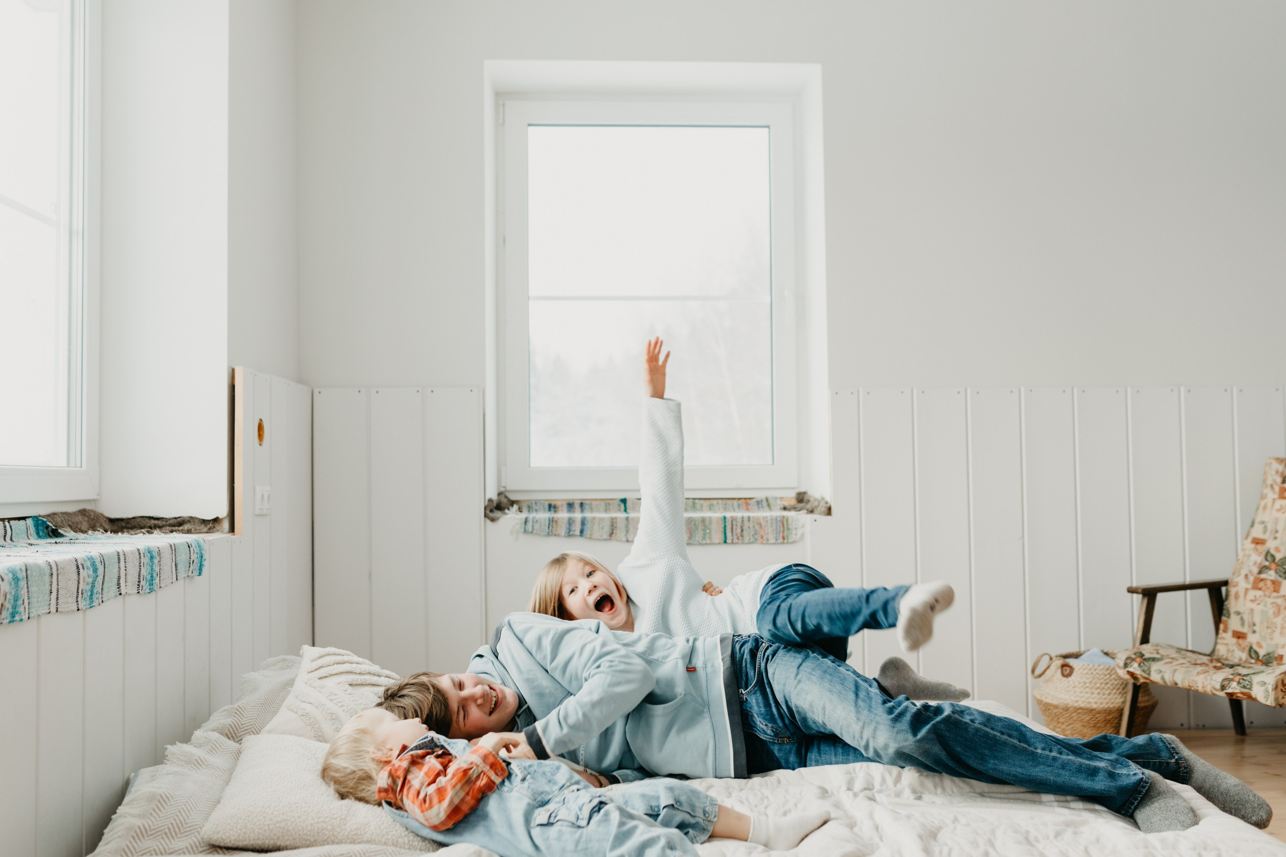 Рождественская Новогодняя Семейная Фотосессия дома. Семейный фотограф Маша Тимофеева | Москва