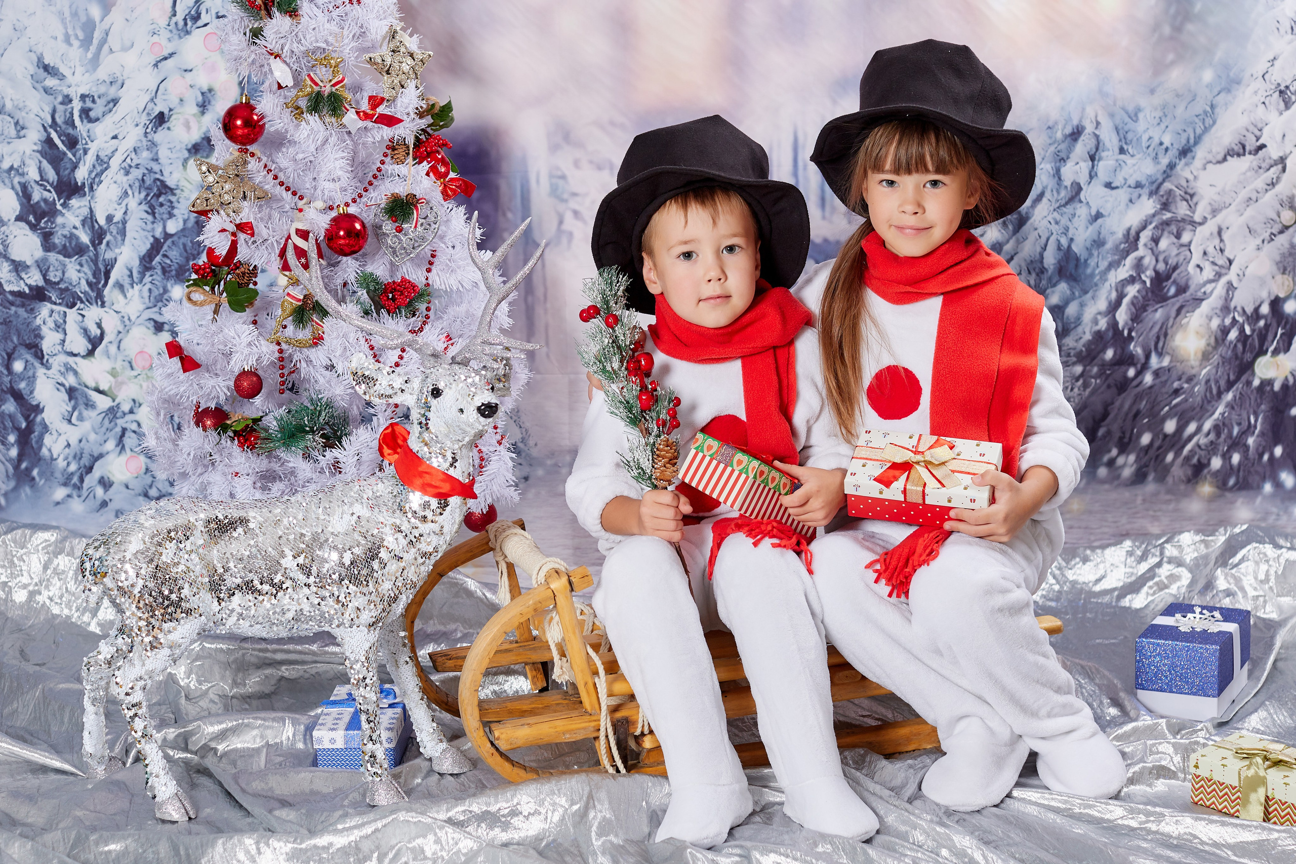 На санях. Детская выездная фотостудия