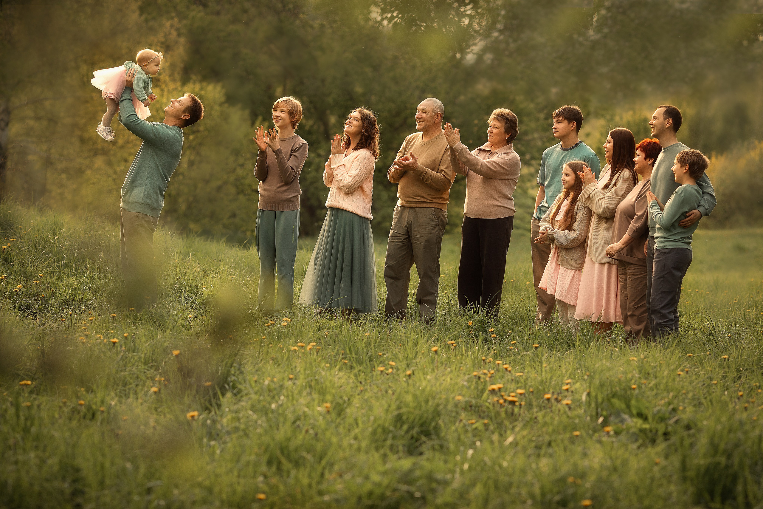 Съёмка большой семьи