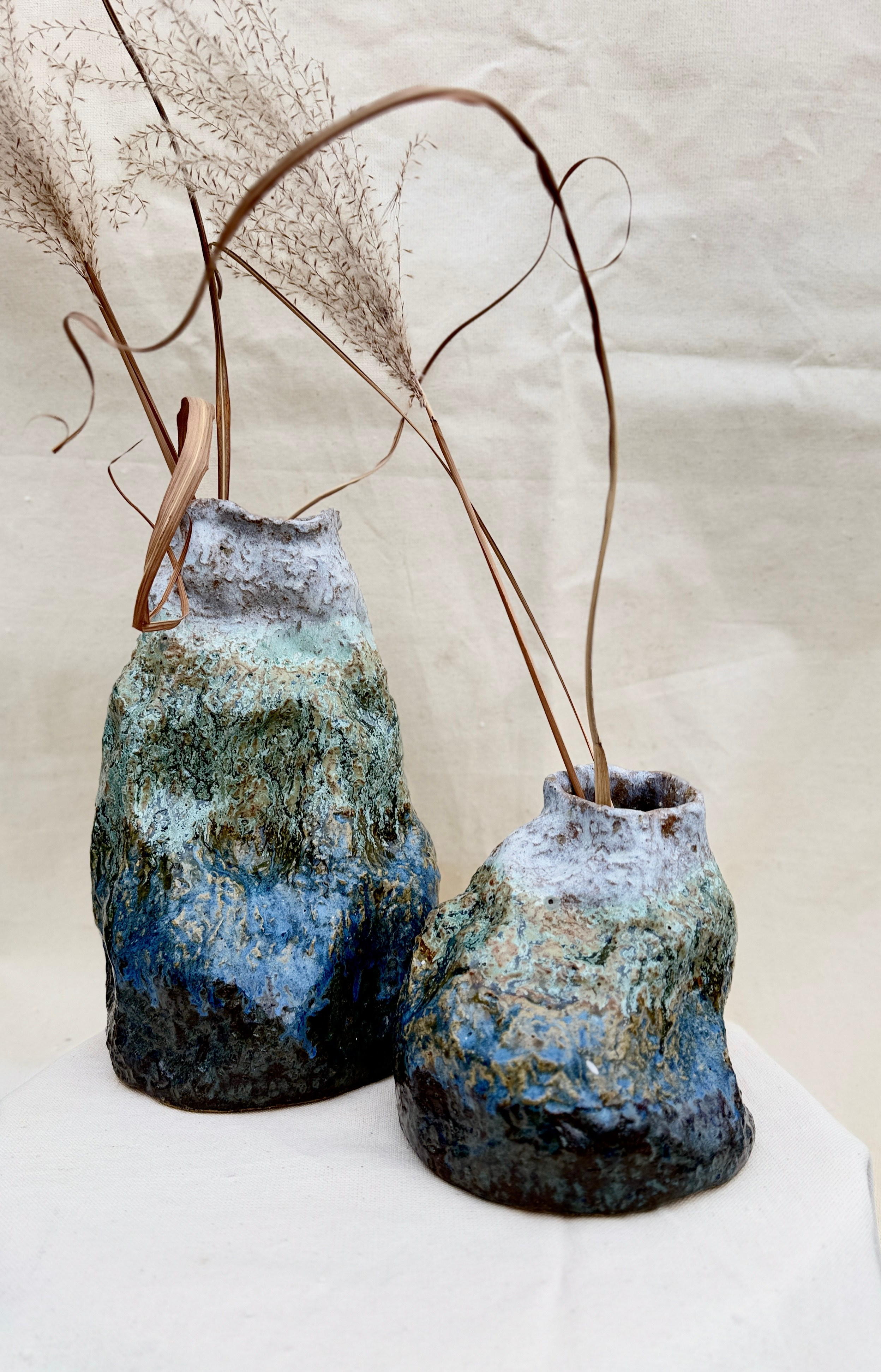 Парные вазы «Послание в бутыле». Арт-керамика Катерины Жизневской