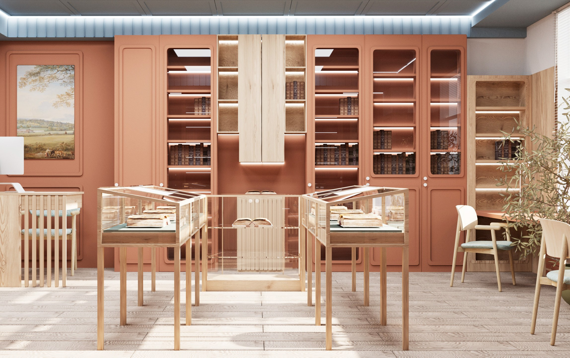 Зал редких книг библиотеки КубГУ. Студенческий проект, 2023 г. Главная