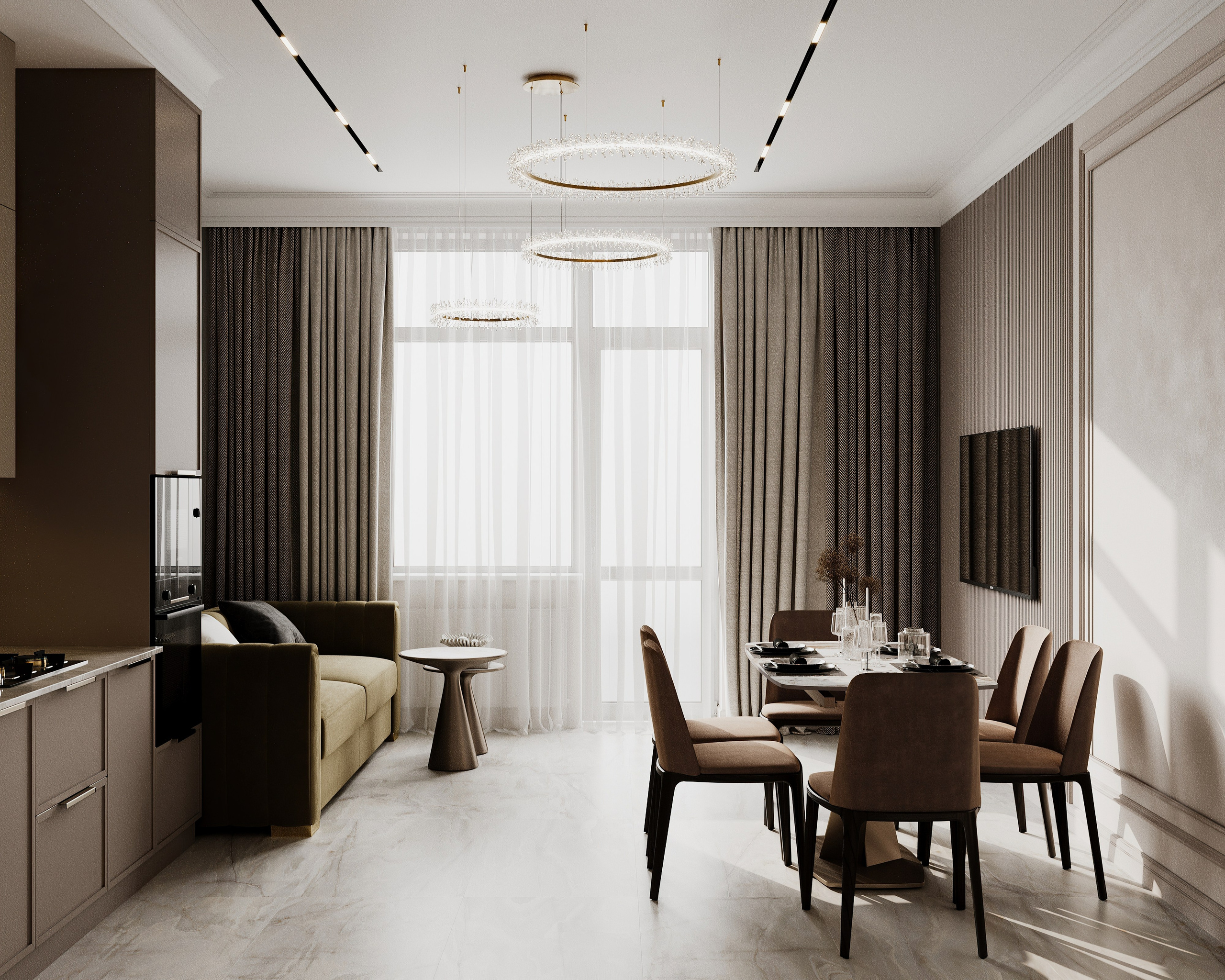 Земнухова Кухня-гостиная Финал. Визуализатор Векшина Елена