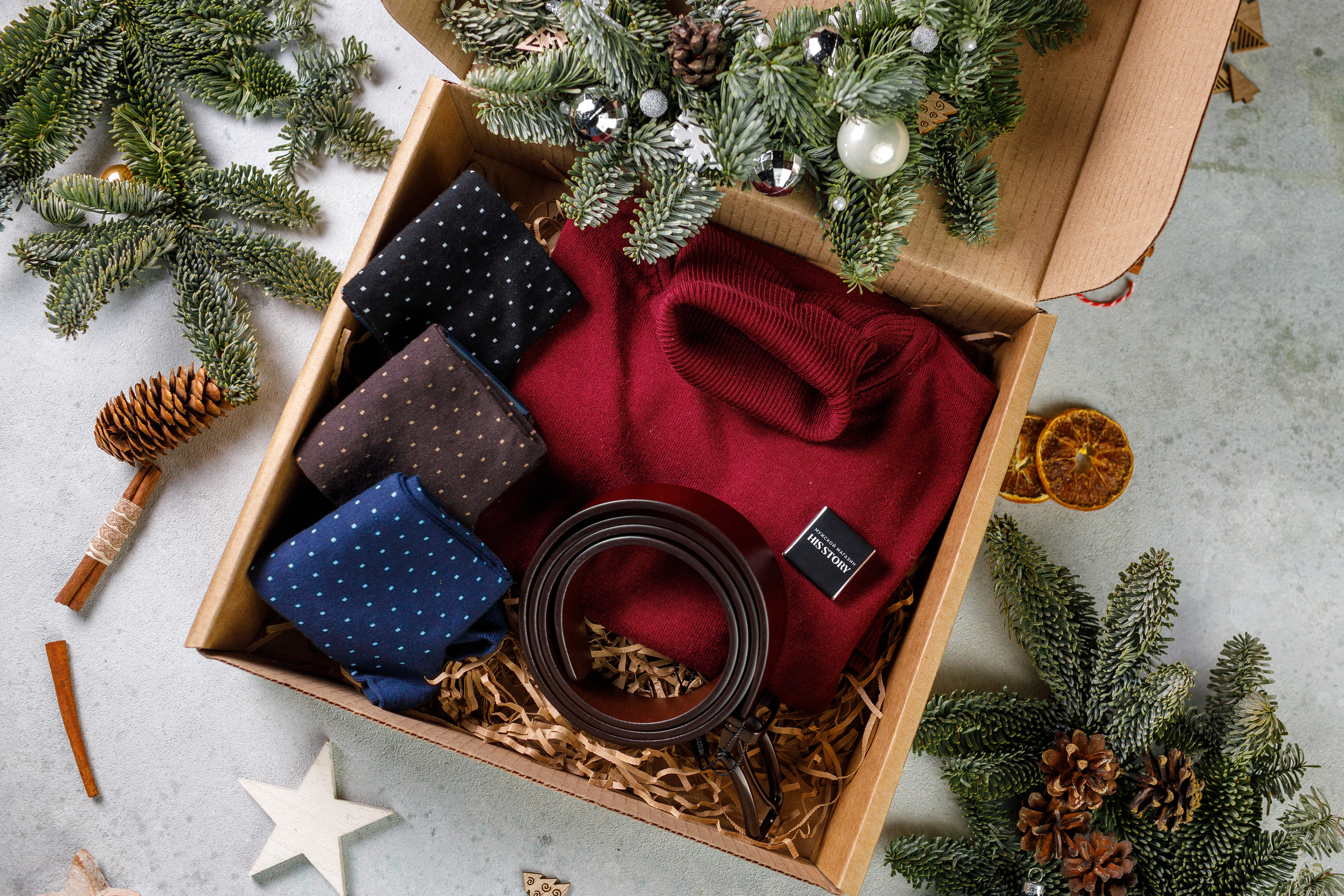 Съёмка подарочных боксов для «HisStory». Фотограф Антон Никандров