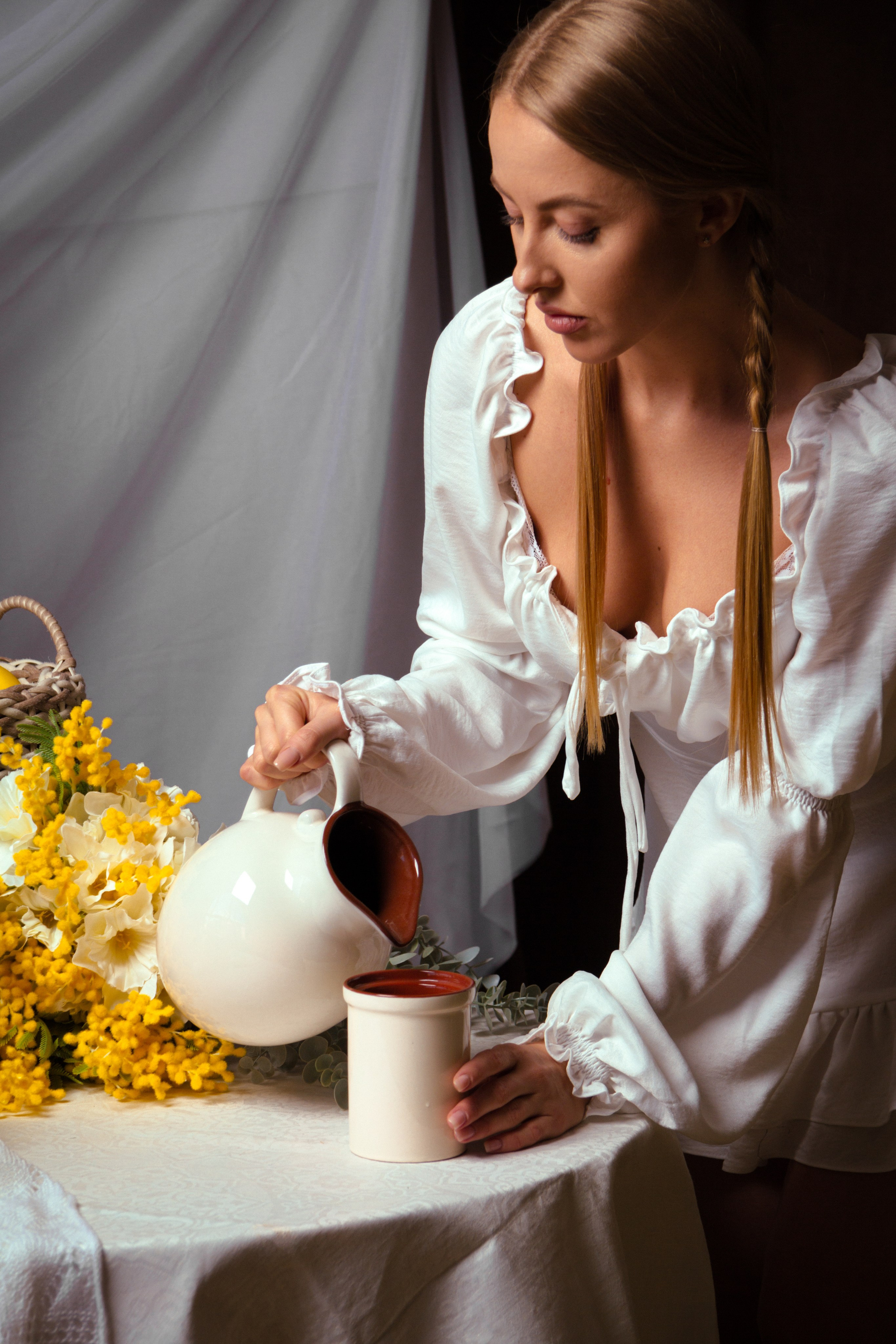 Фотосессия в на сеновале, завтрак в деревне. Портретный фотограф в Санкт-Петербурге Анастасия Епифанова