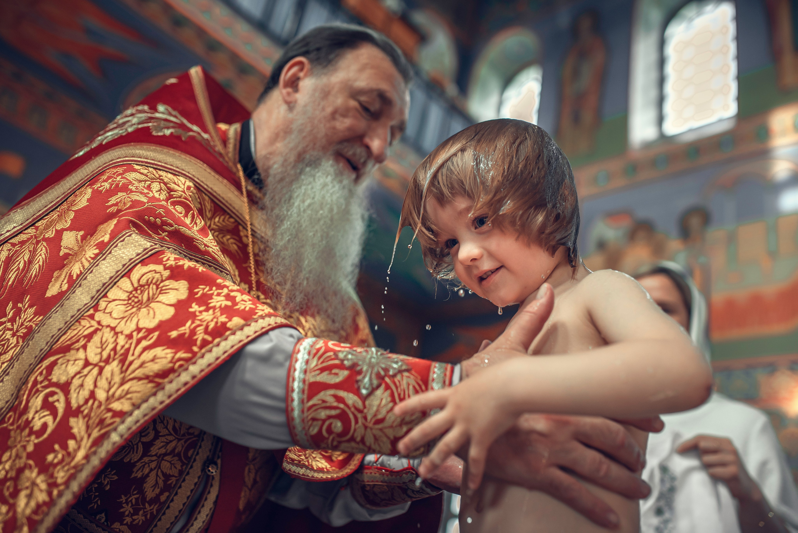 Таинство Крещения. Никодимос, Серафима и Алиса. Фотограф Стеценко Наталия. Одинцово, Москва, Московская область