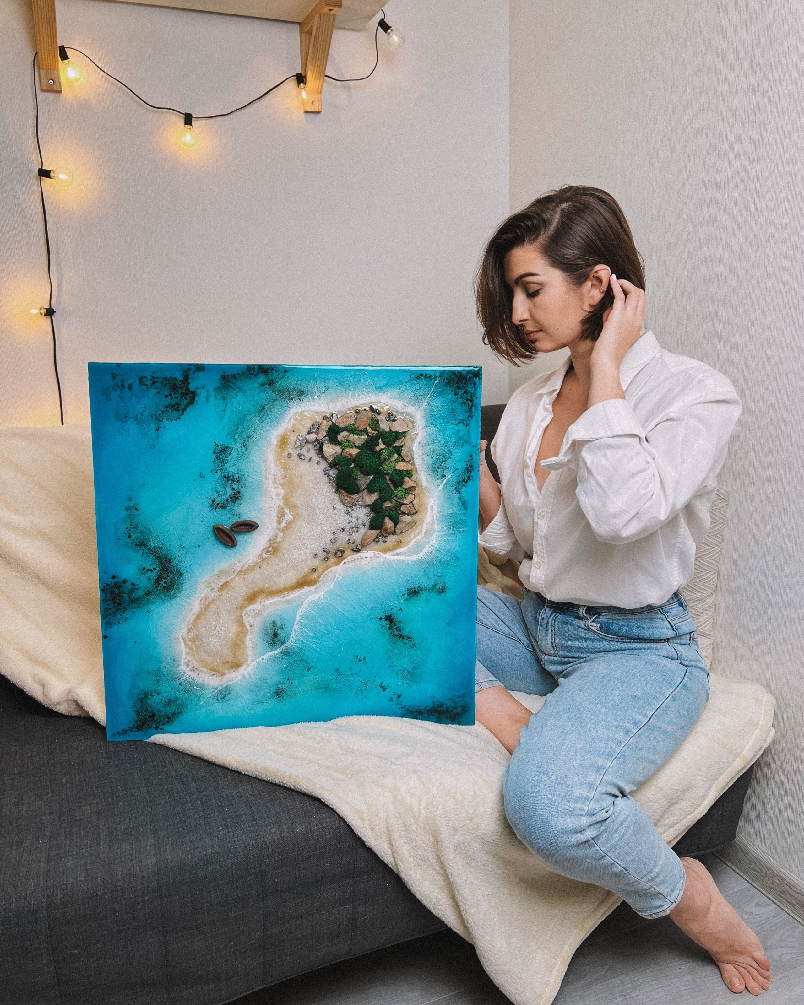 Seatales — эпоксидная смола и спиртовые чернила