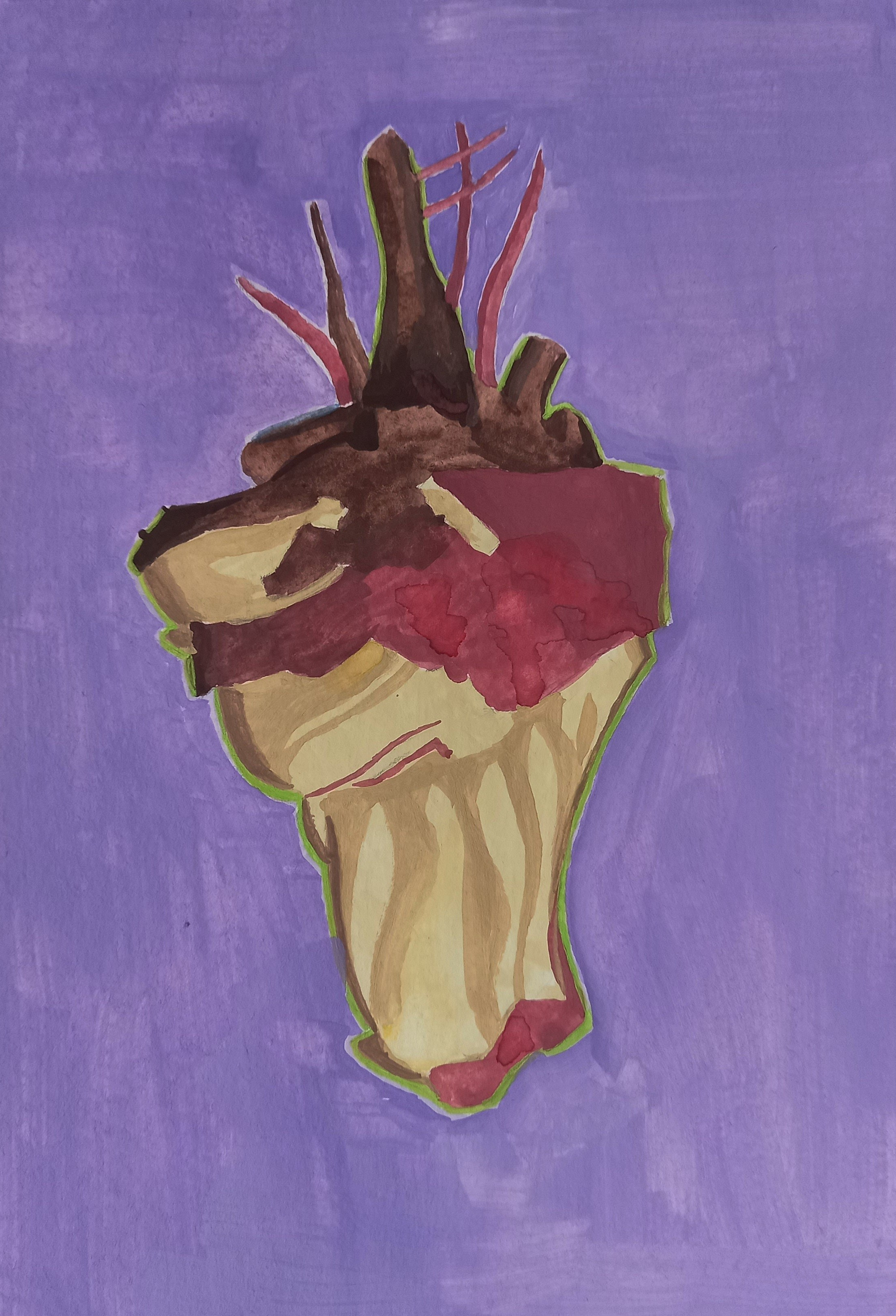 Кокон (эскиз, бумага, гуашь)