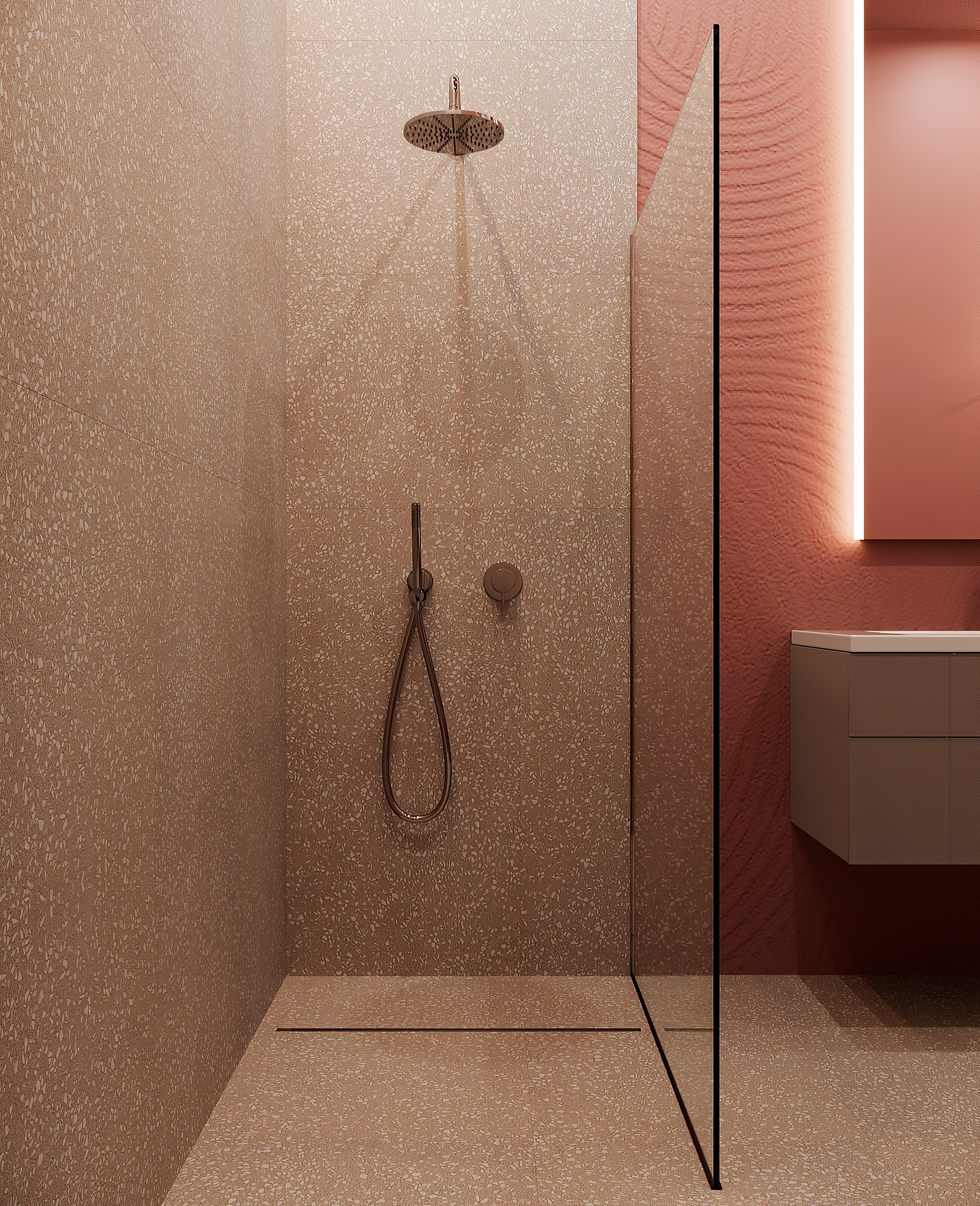 Розовый санузел по проекту Мартыновой Н. и Бородиной Е. Визуализатор Векшина Елена