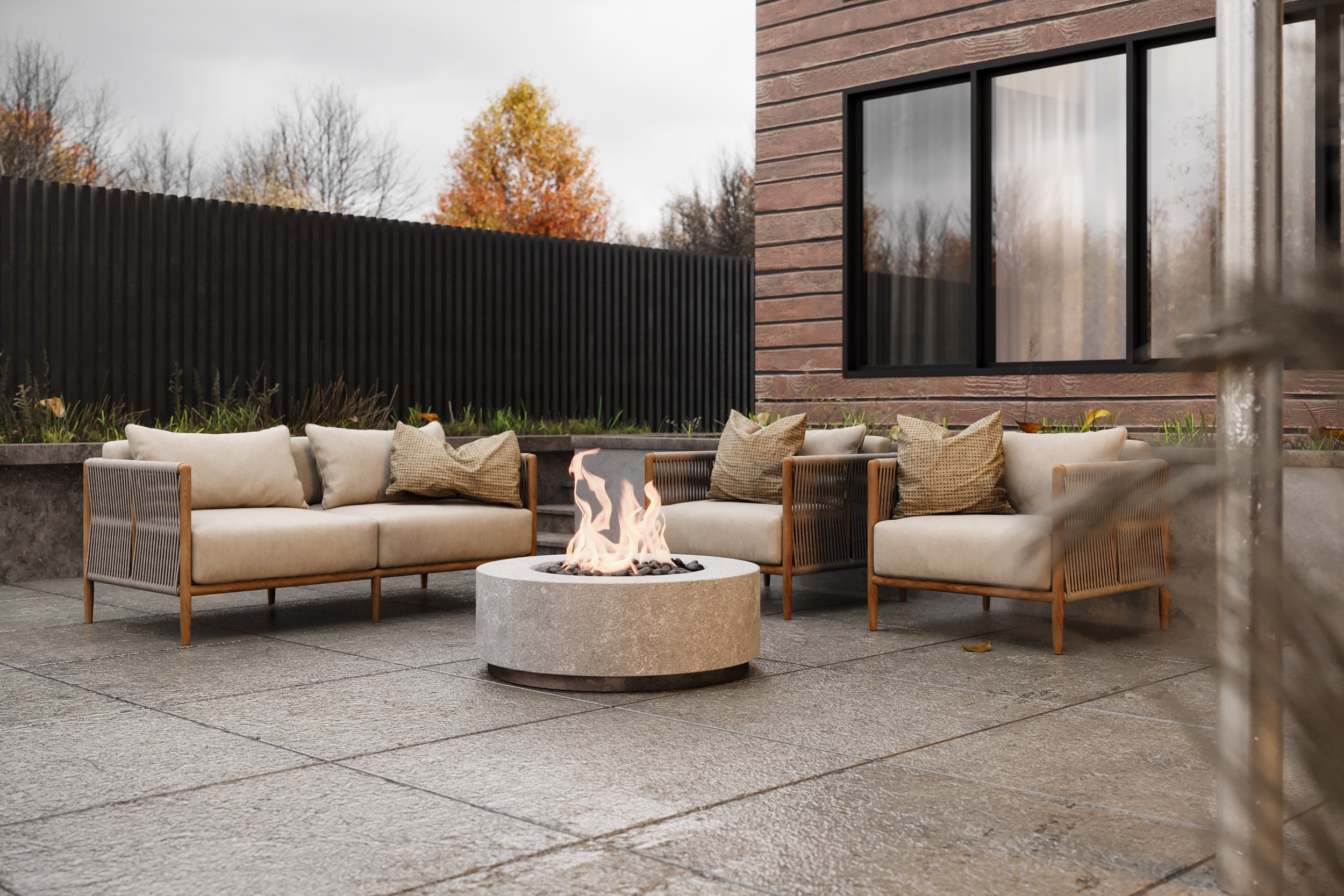 House with a swimming pool. 3D визуализация интерьера и архитектурной среды