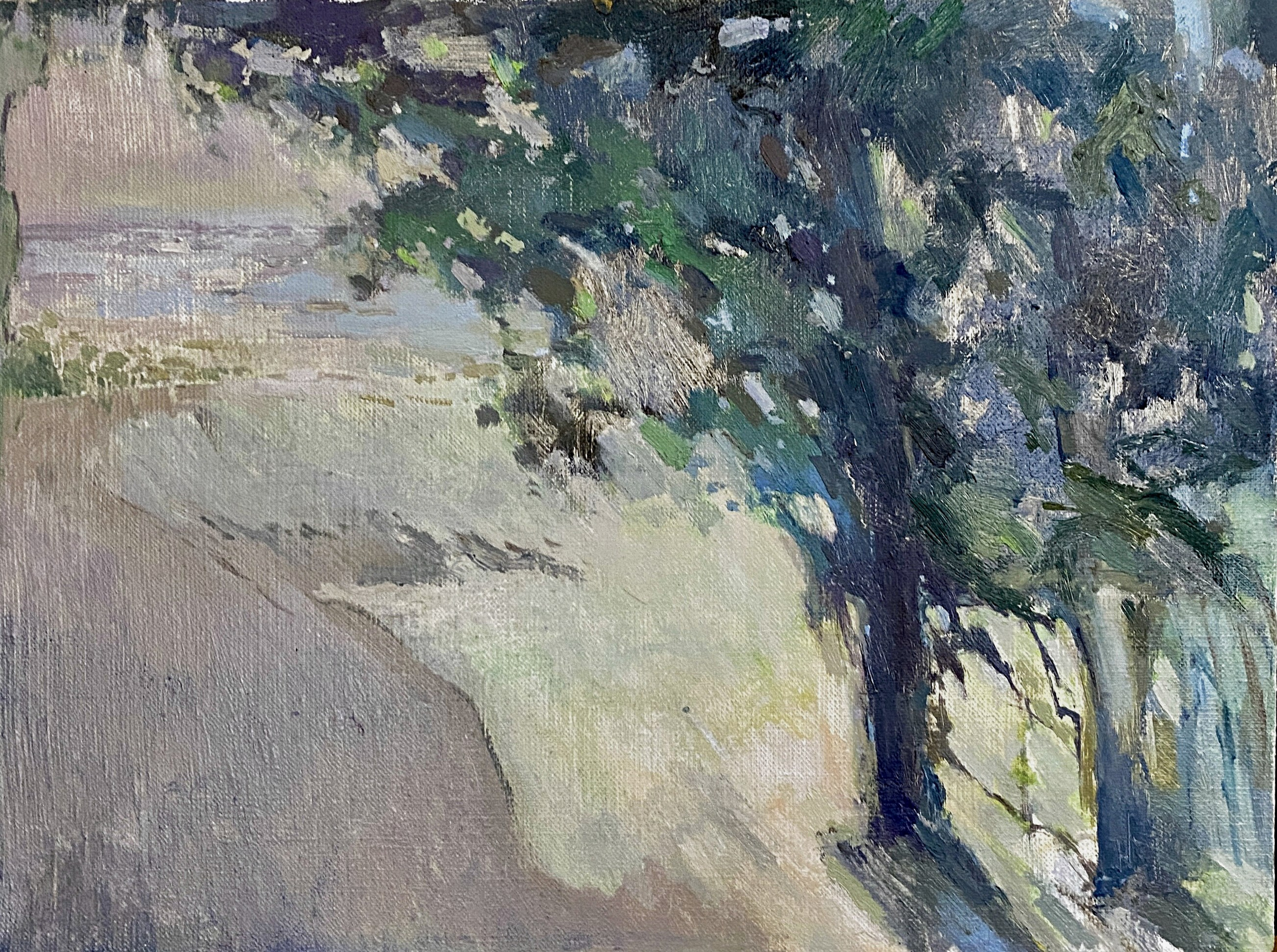 "Южный полдень" 40Х30 см. Холст/масло, 2024 Юг, Краснодарский край, Сочи, море, природа, пейзаж