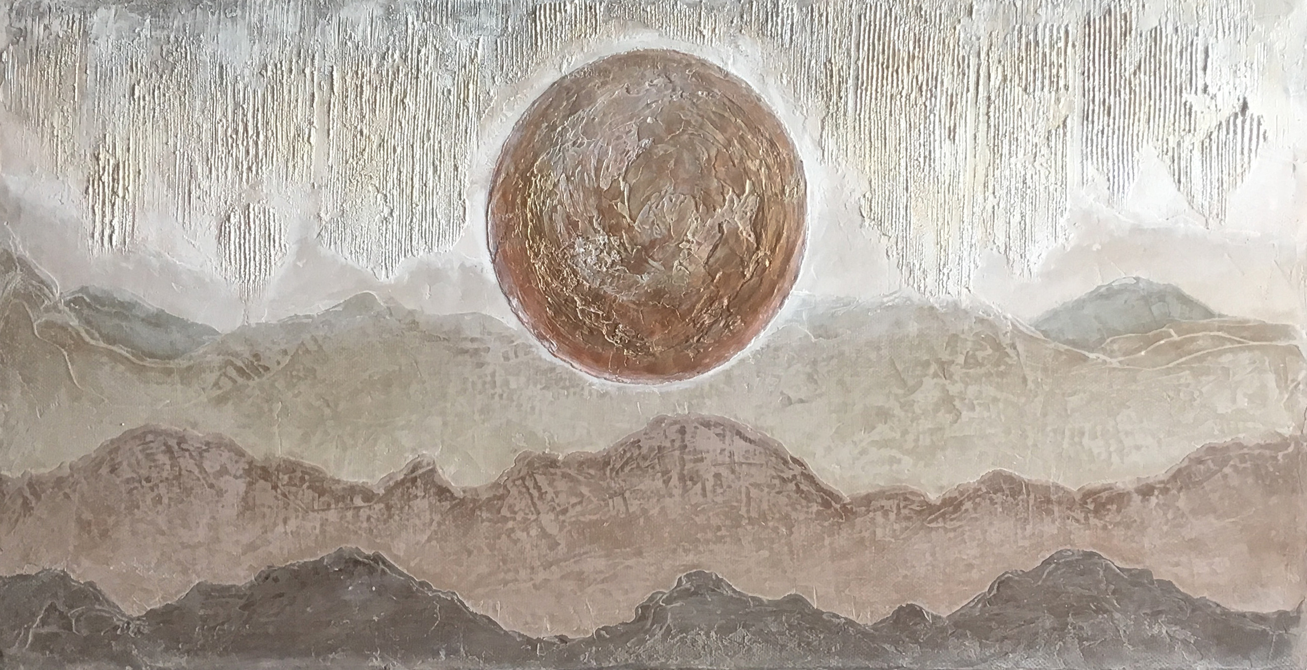 Northern Lights, Acrylic painting on canvas, Size 100 x 50 cm (unframed), ready for hanging.