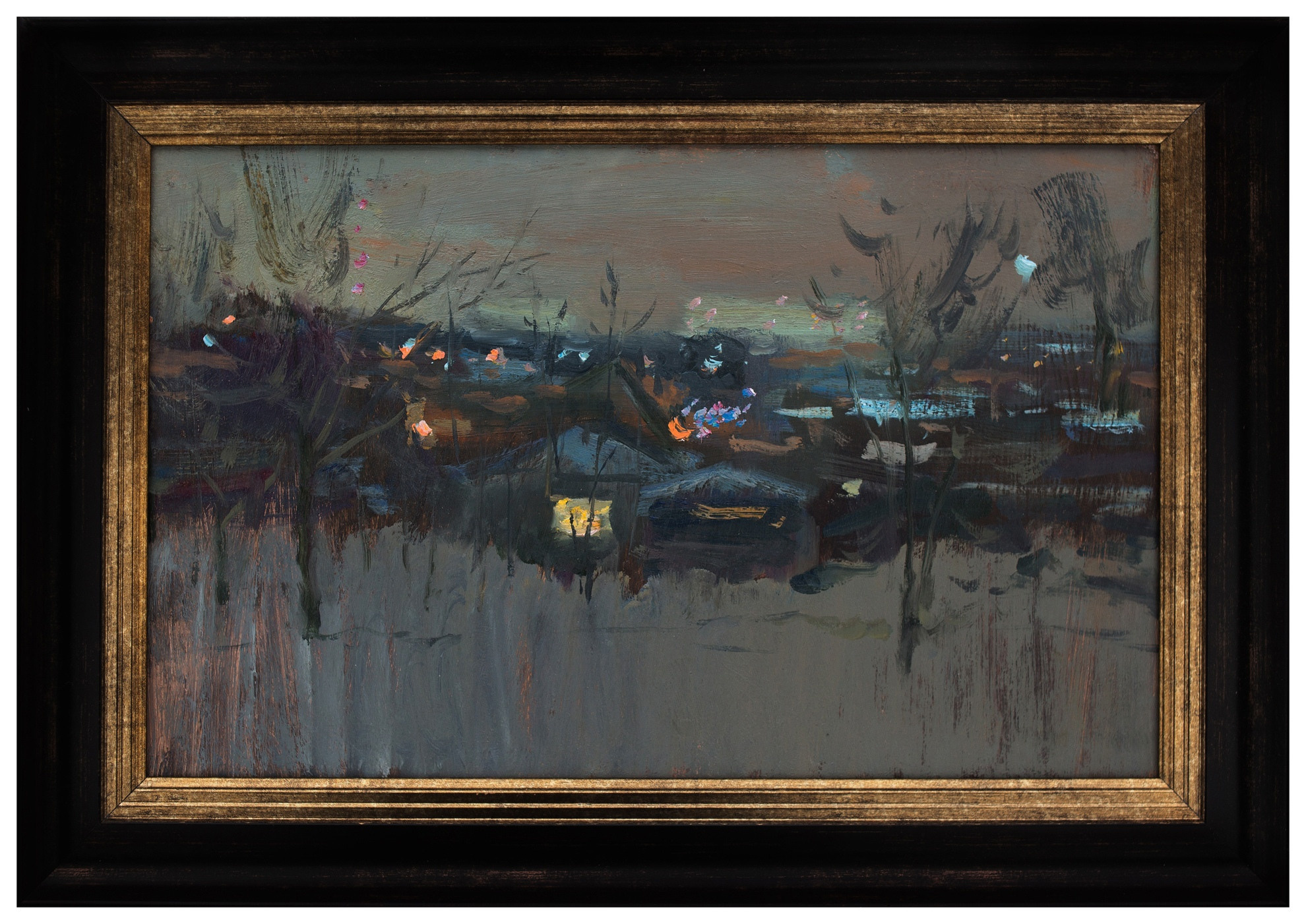 Горит в ночи окно. Художник Александр Каверин