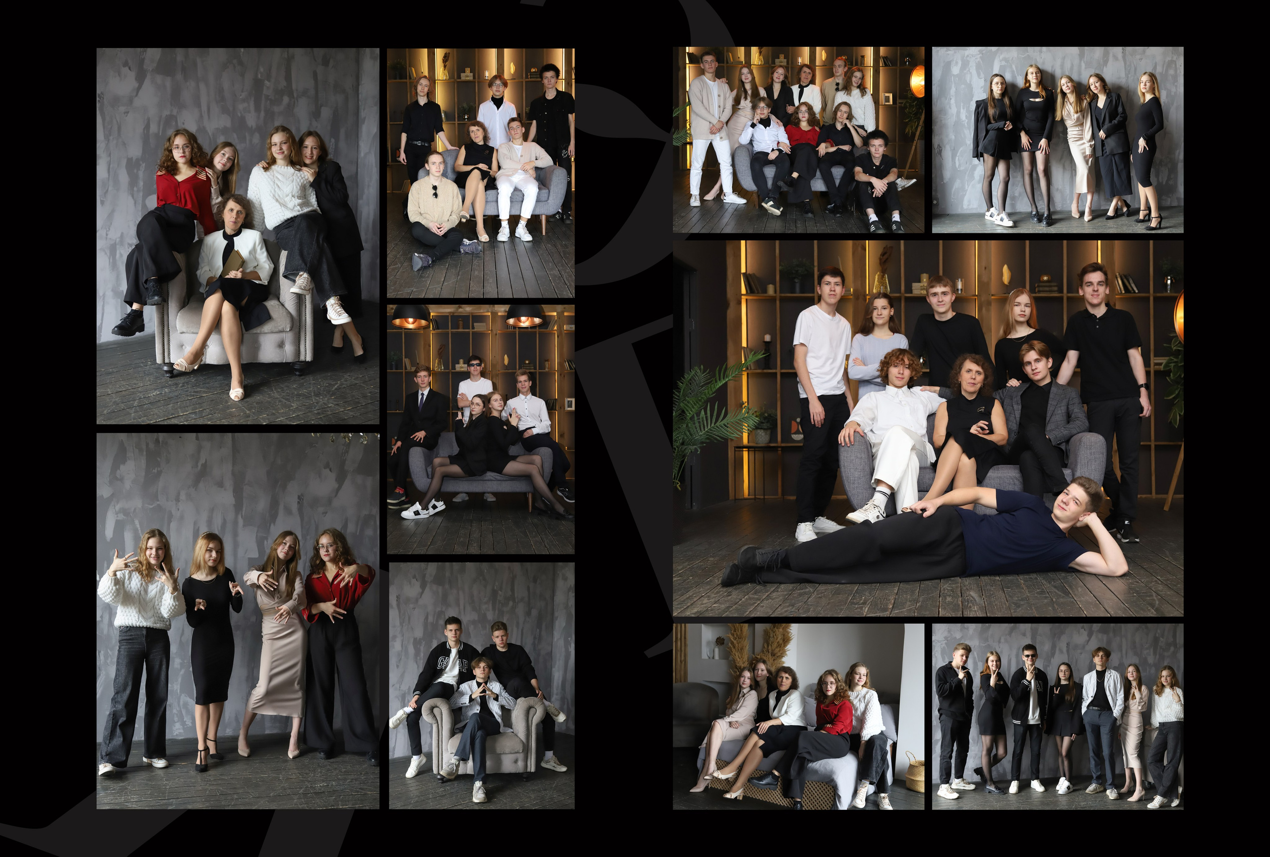 Альбом 5 разворотов 11 класс (общая верстка). Выпускные альбомы, индивидуальные фотосессии в Костроме