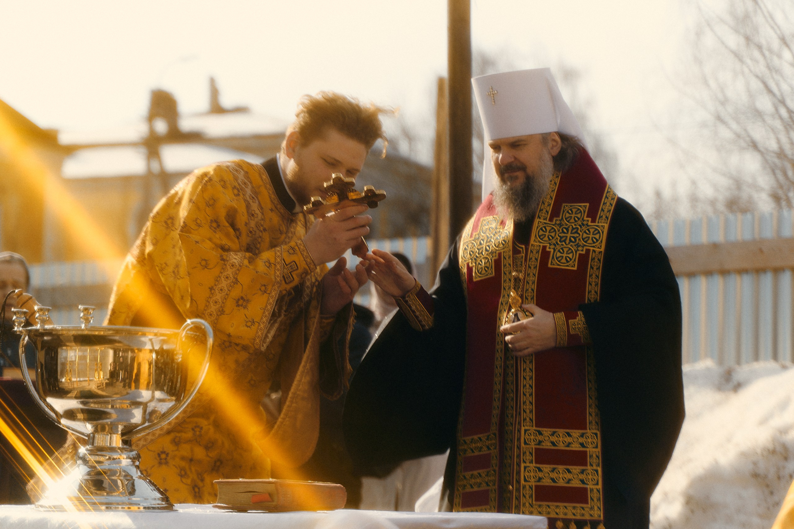 Освящены четыре накупольных креста для Георгиевской церкви в Торжке