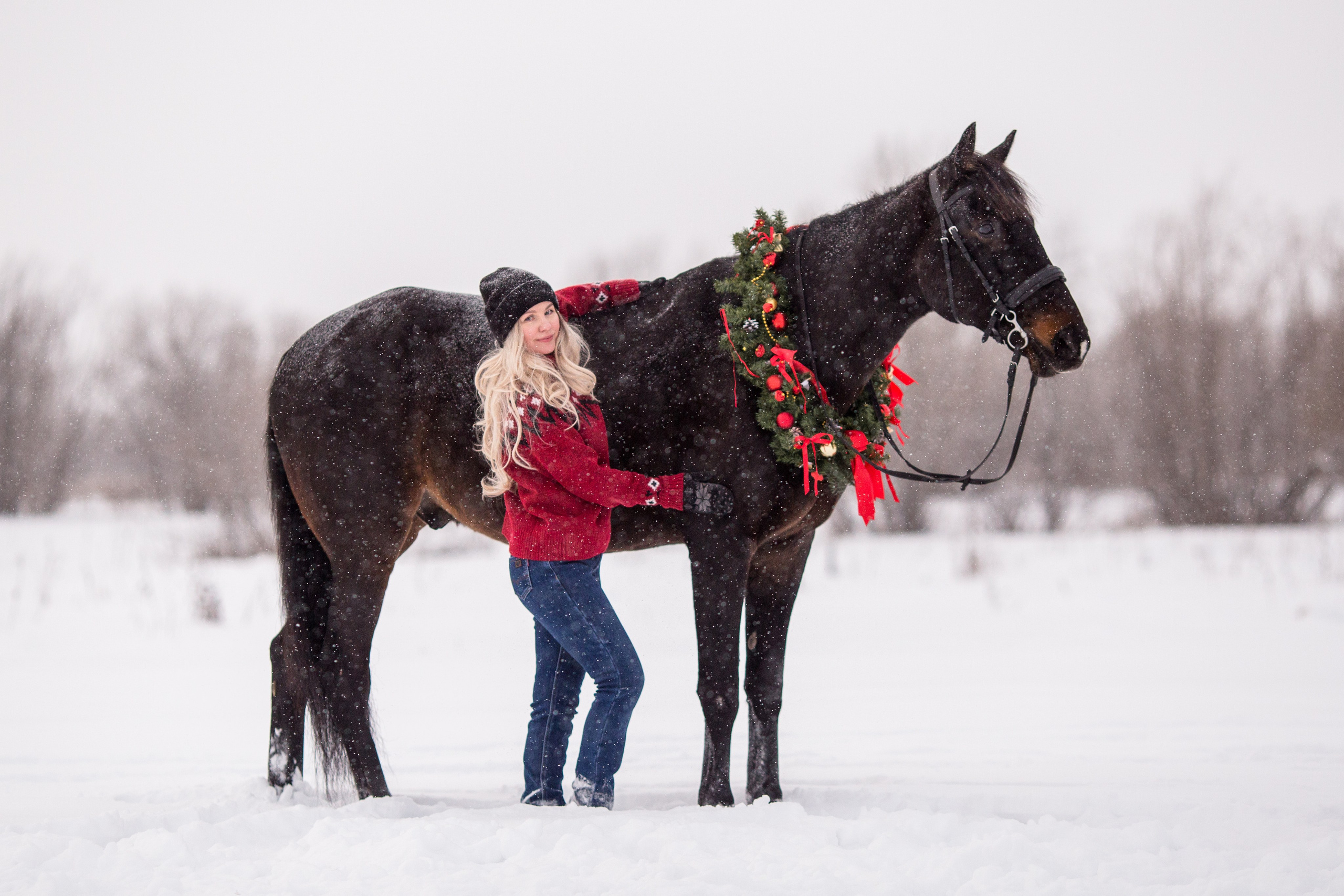 Новогодняя фотосессия с лошадью