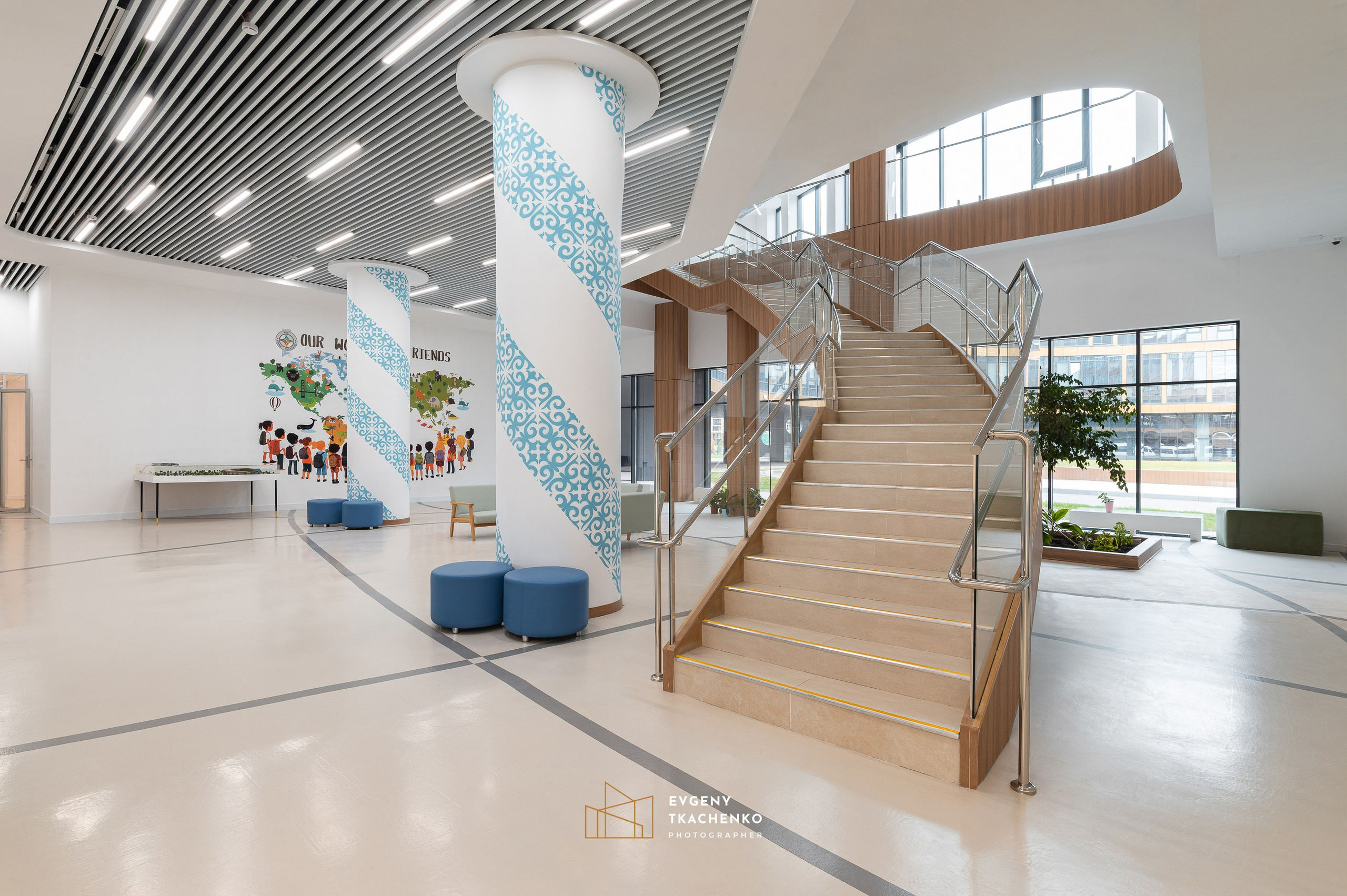 Kazakhstan International School, г. Астана. Архитектурный и интерьерный фотограф в Казахстане