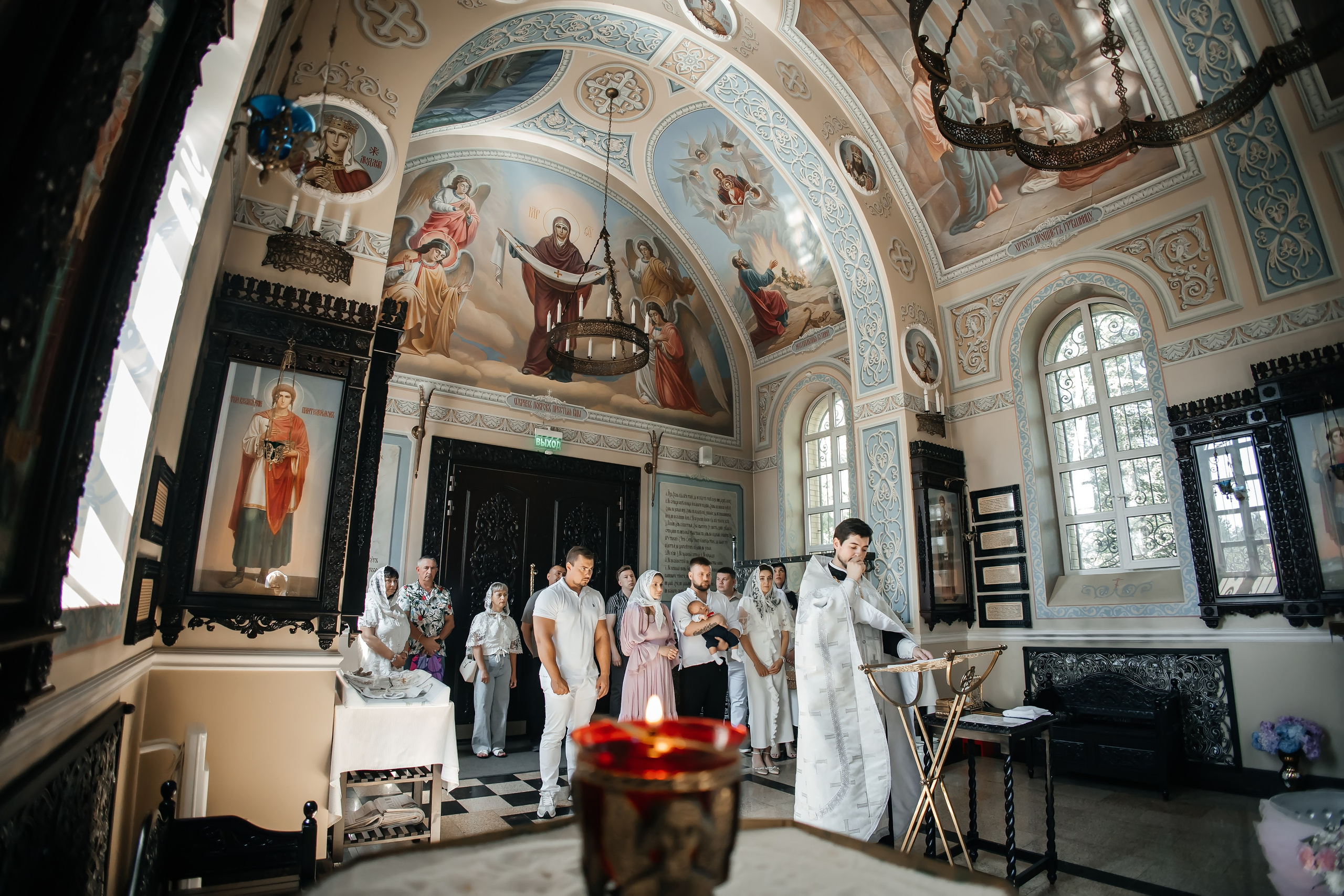 Крещение Савелия в Храме Ксении Петербургской Горки Ленинские. Фотограф на крещение и венчание Москва  Надежда Баланина