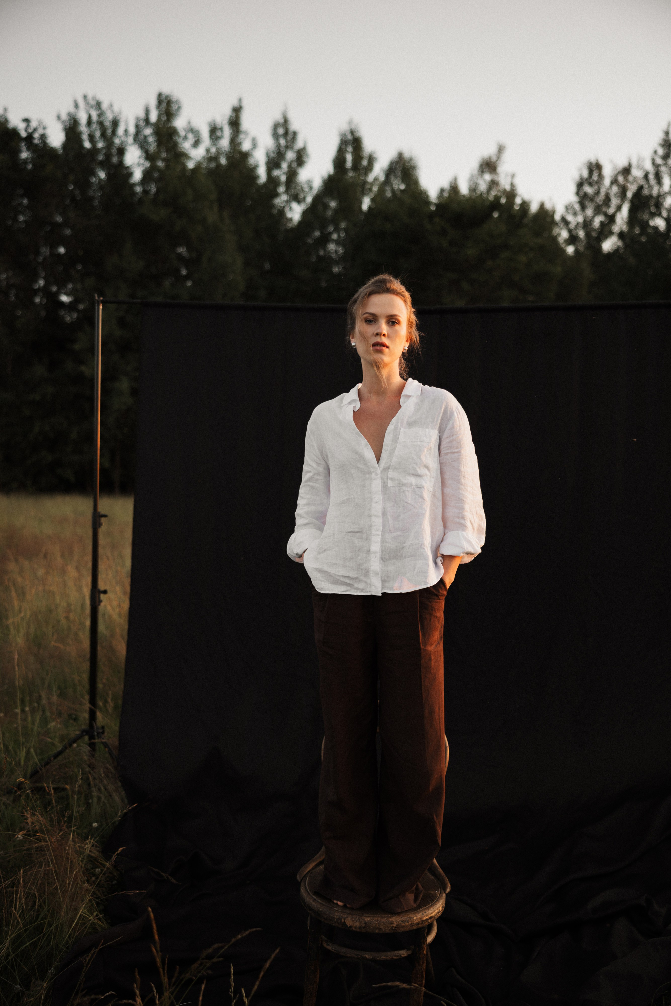 Фэшн съёмка в поле