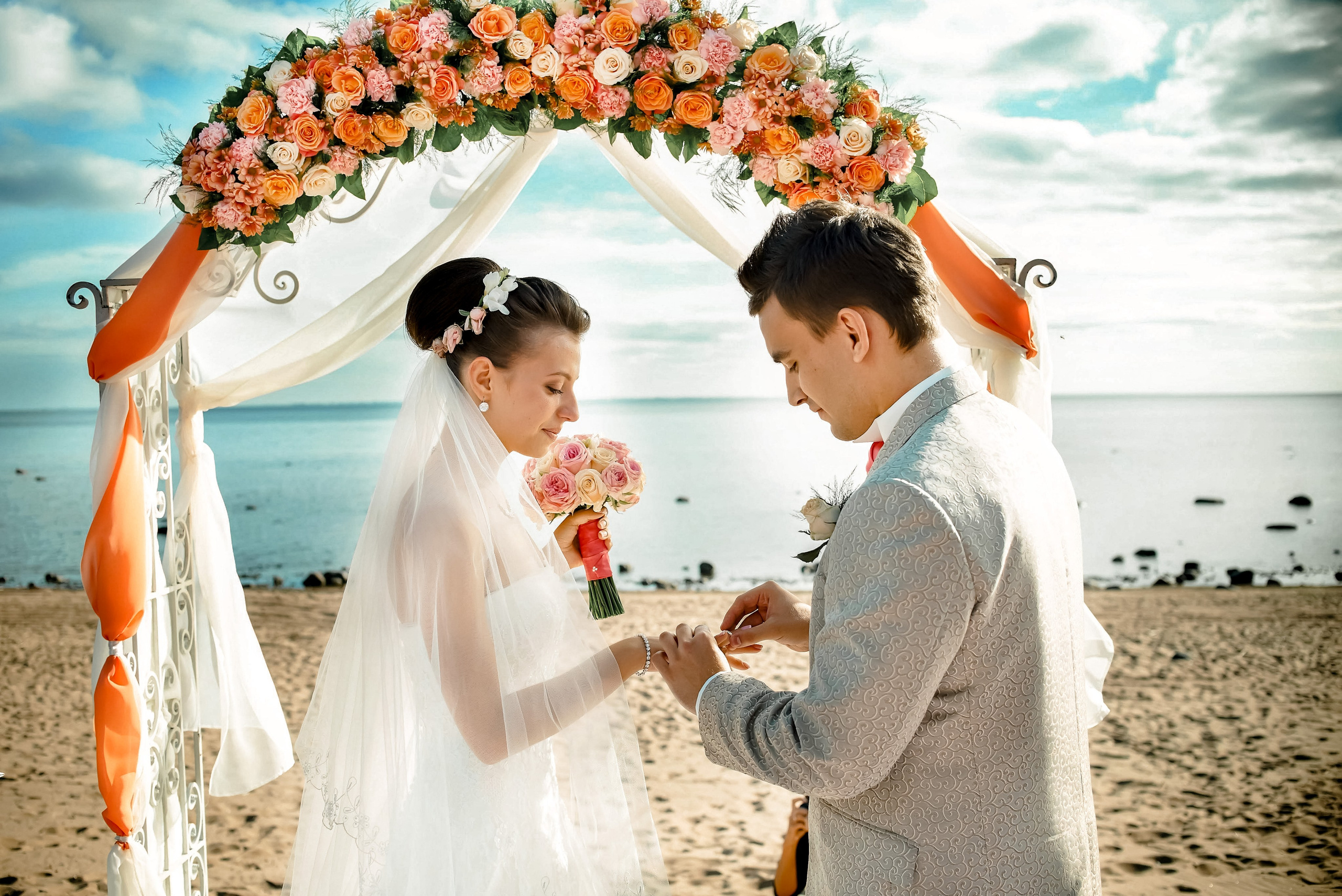 Маргарита и Алексей (выездная регистрация, фотосессия на Финском заливе, в яхт-клубе на закате). Портретный, семейный и свадебный фотограф в Санкт-Петербурге и в Пушкине Ширяев Денис