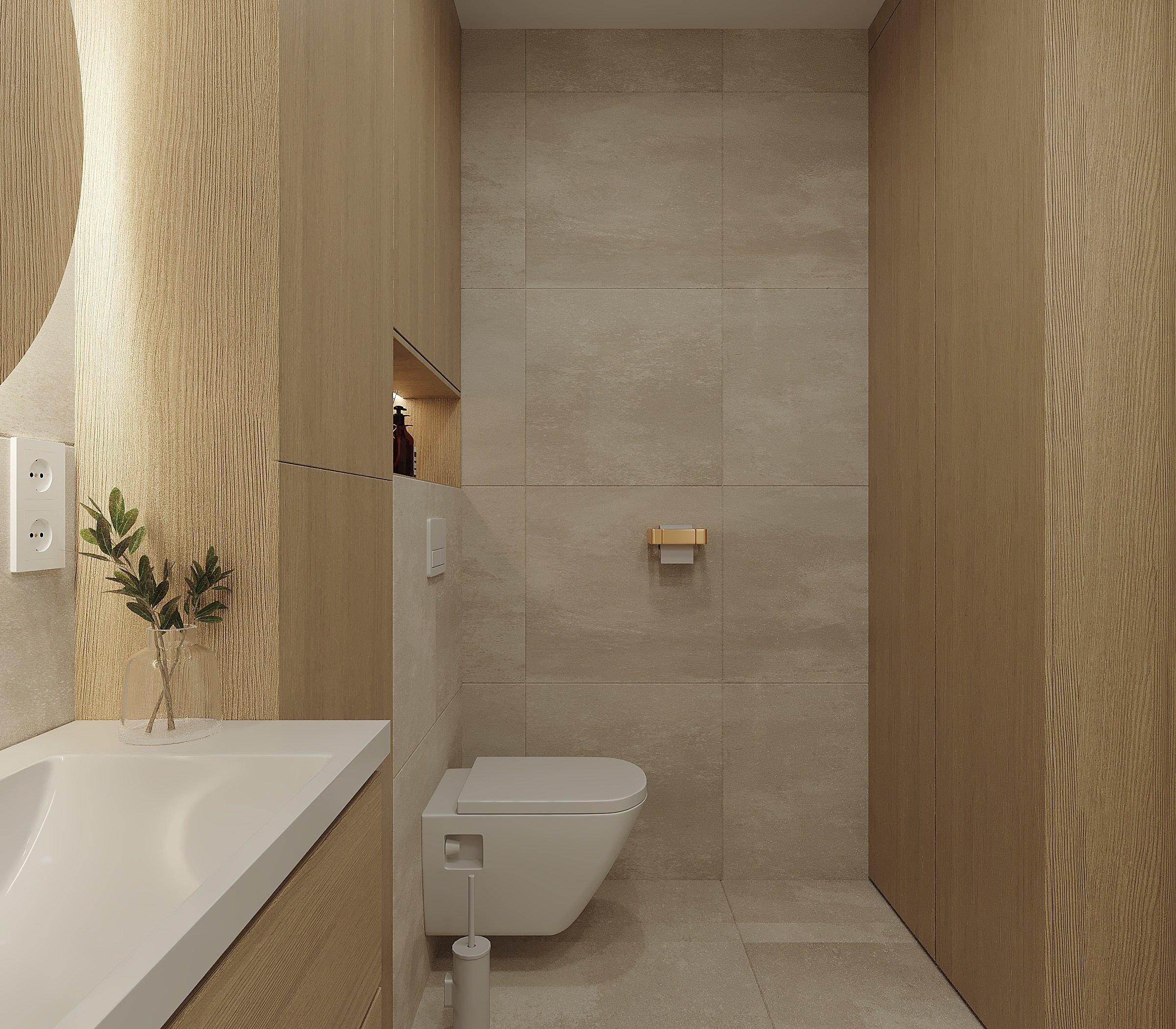 Современная квартира с элементами джапанди. Lina architector | Дизайн интерьера