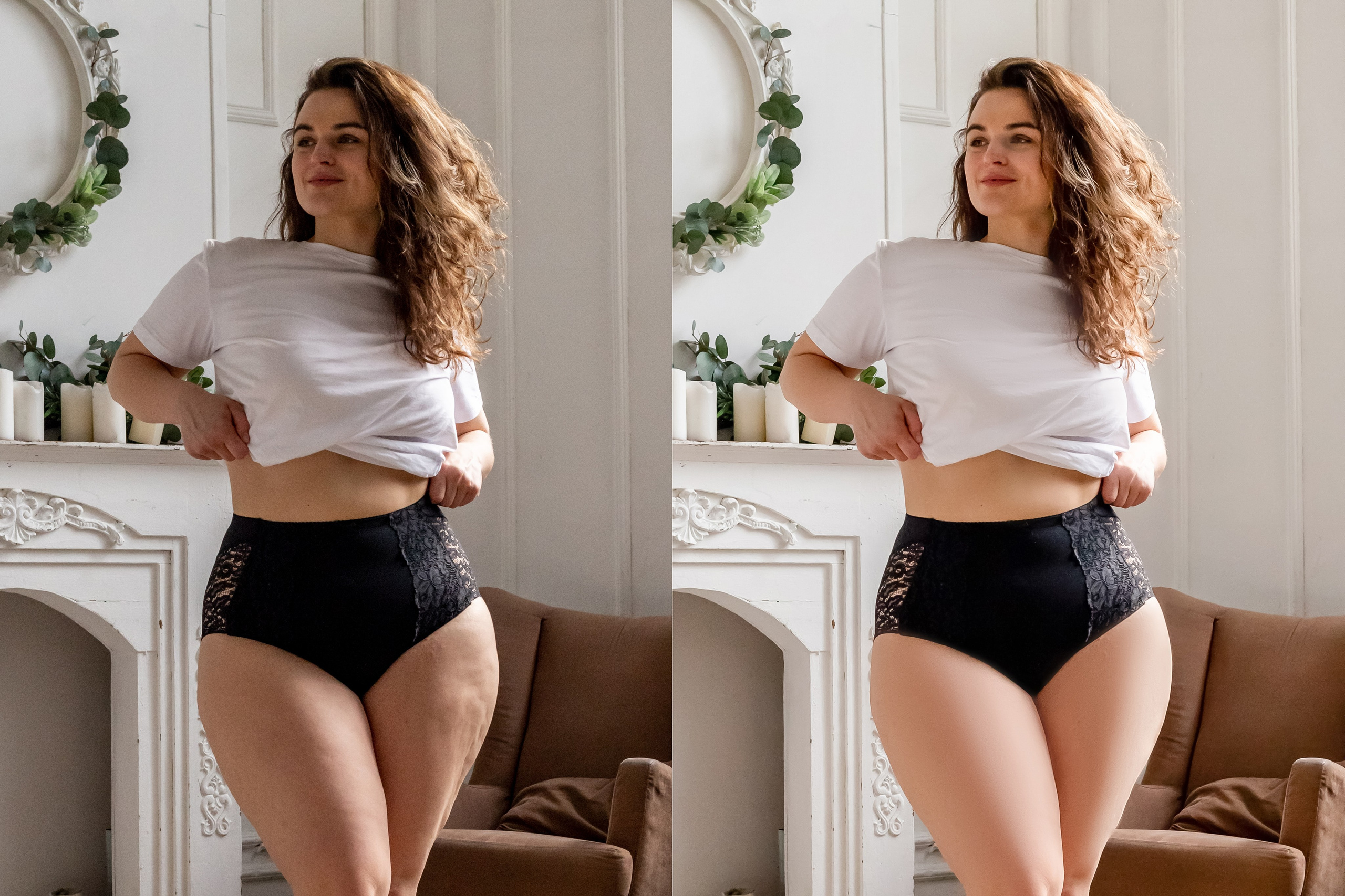 Деликатная обработка портретов для рекламы нижнего белья | Студия SVITHART