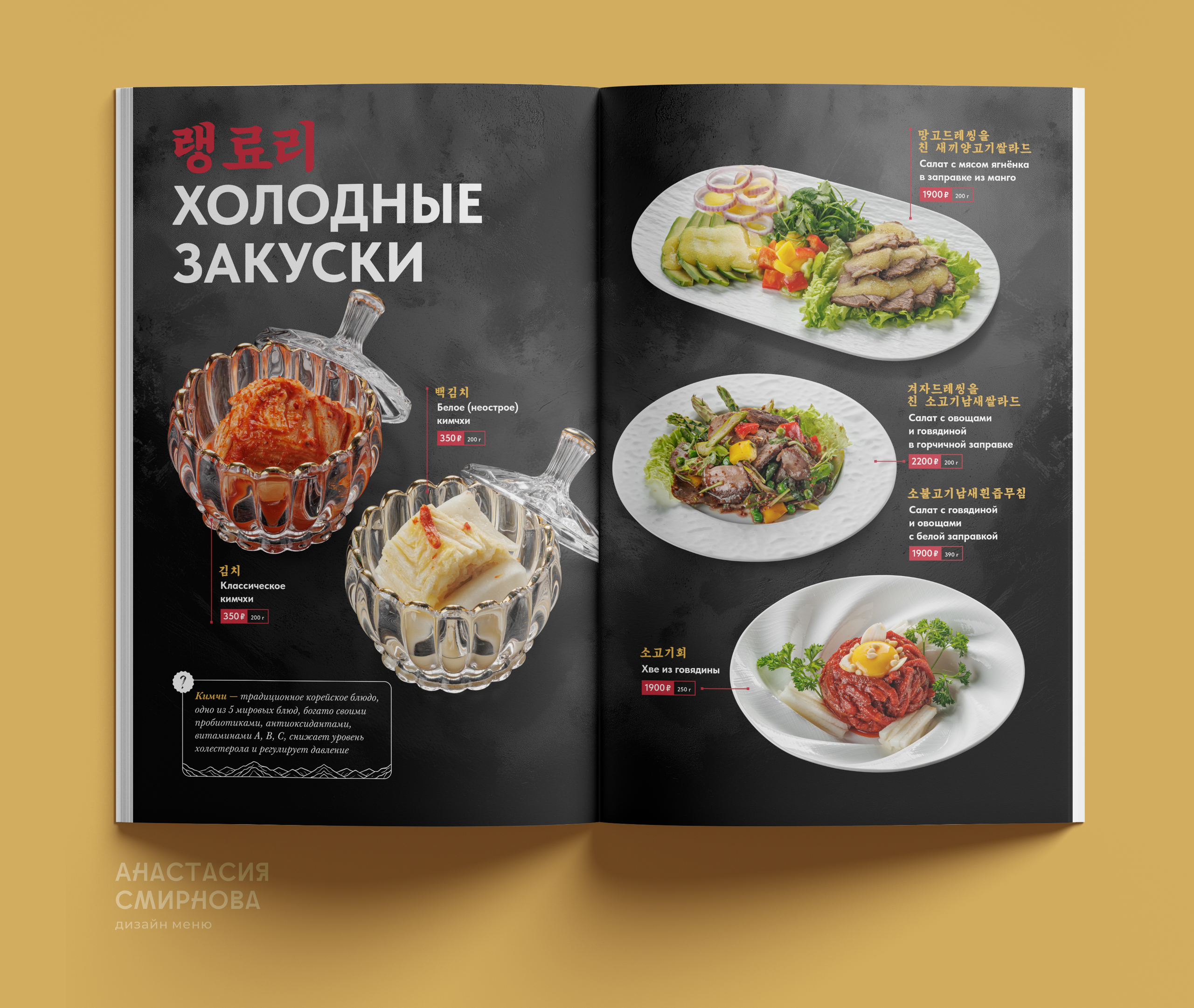 Дизайн меню на заказ