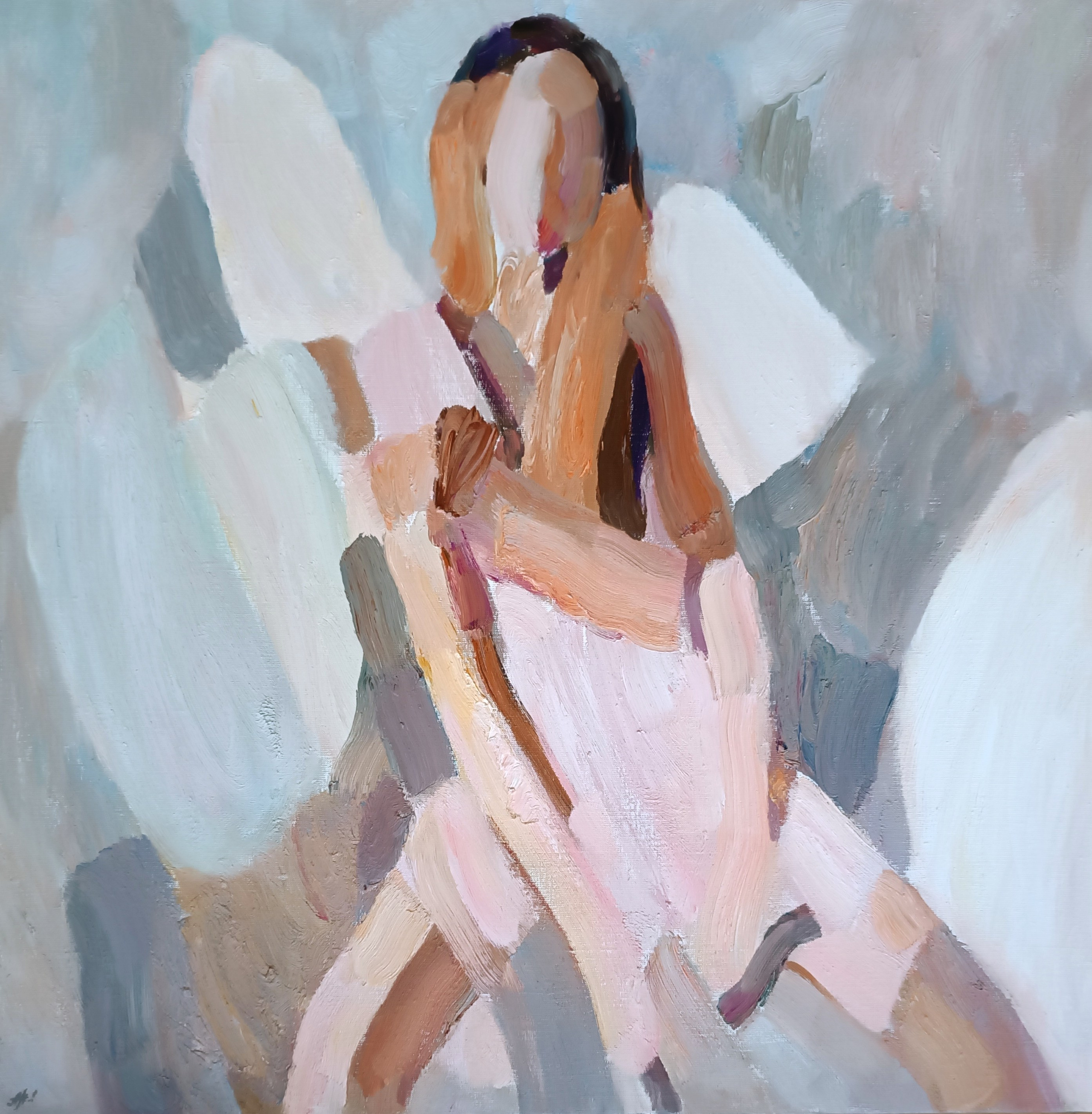 Сидячая девушка. Художник Алексей Никольский