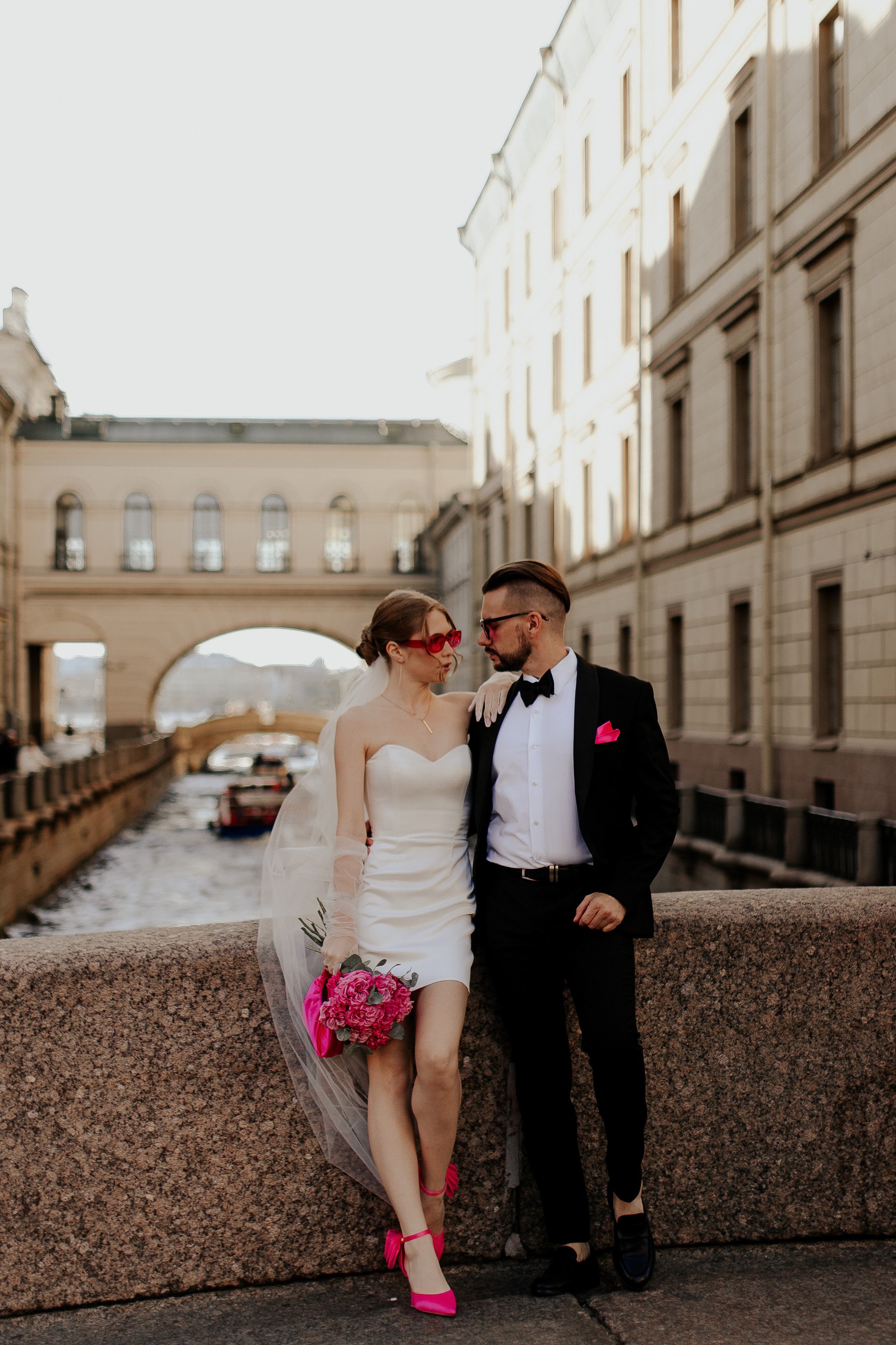 Стильная свадебная съемка с акцентом на розовое. Фотограф в Санкт-Петербурге Лиза Семченкова