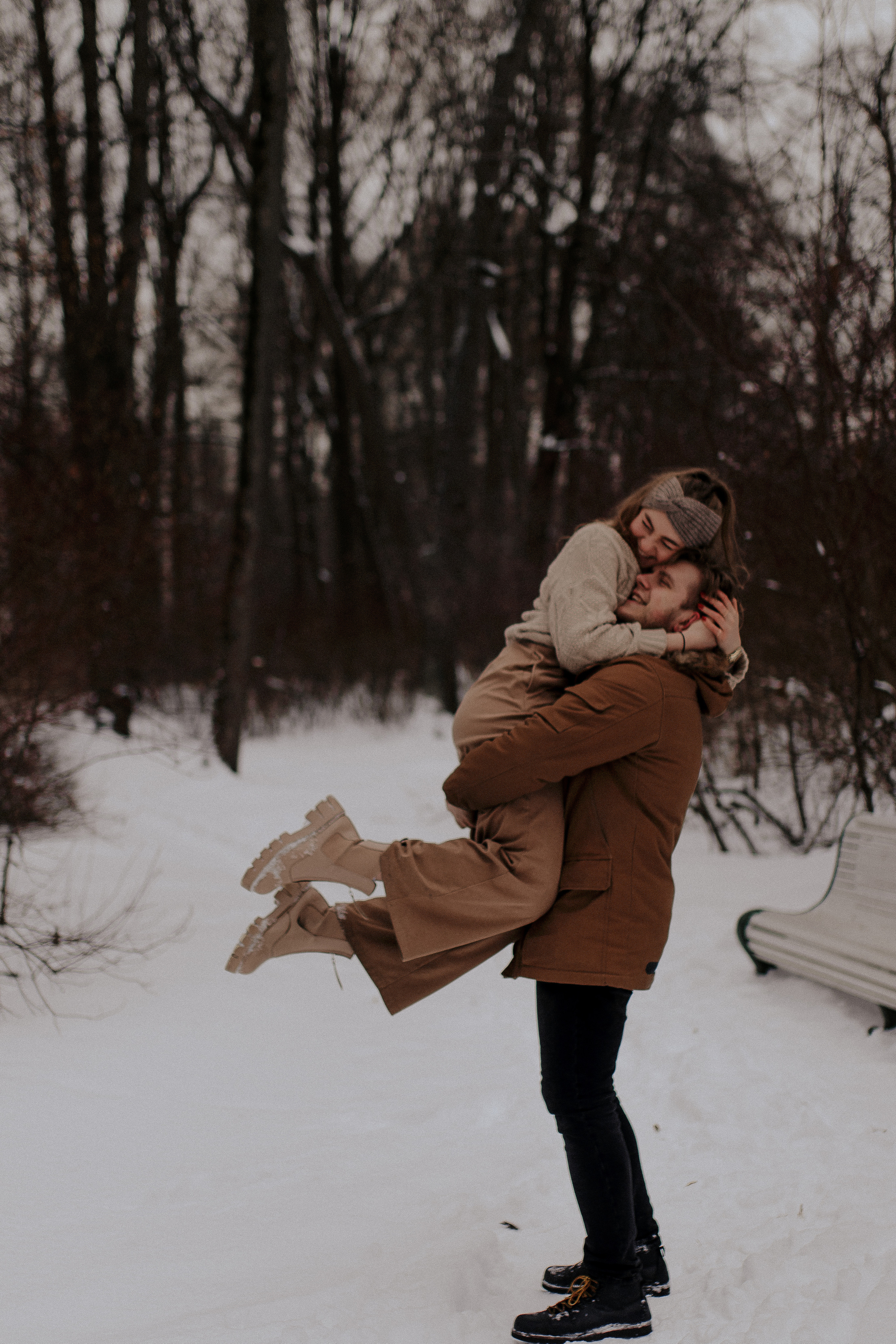 Зимняя съемка для пары. Фотограф в Санкт-Петербурге Лиза Семченкова