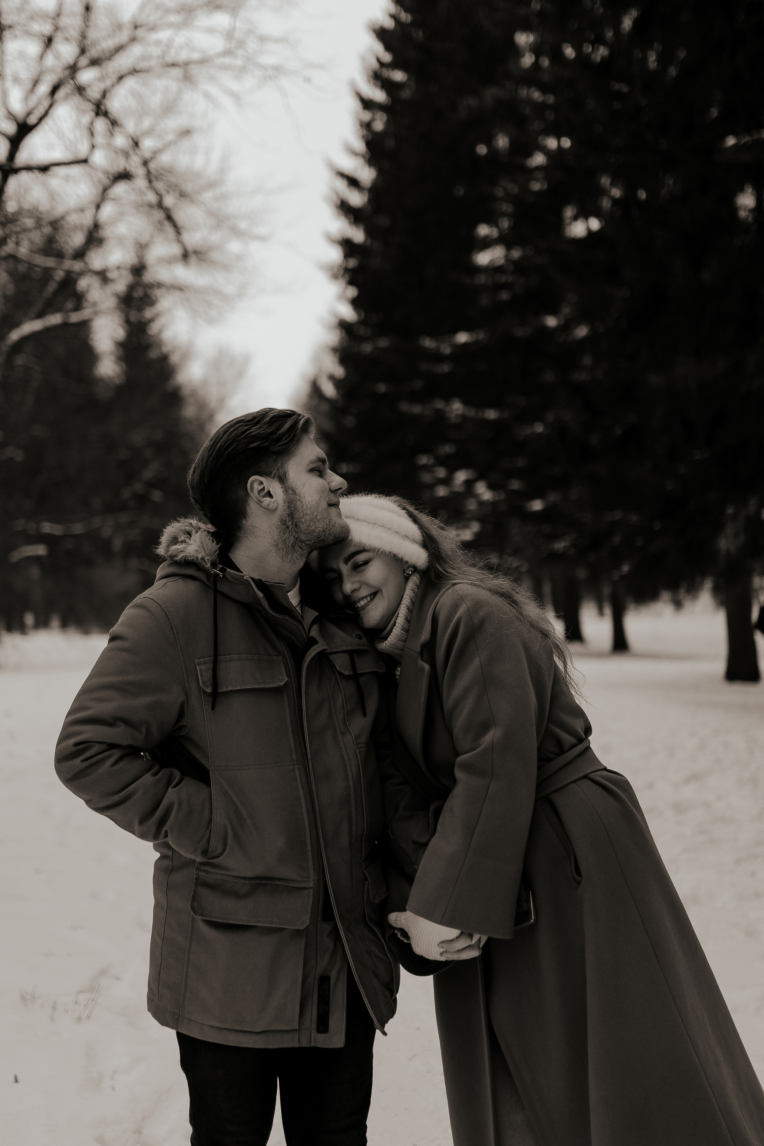 Зимняя съемка для пары. Фотограф в Санкт-Петербурге Лиза Семченкова