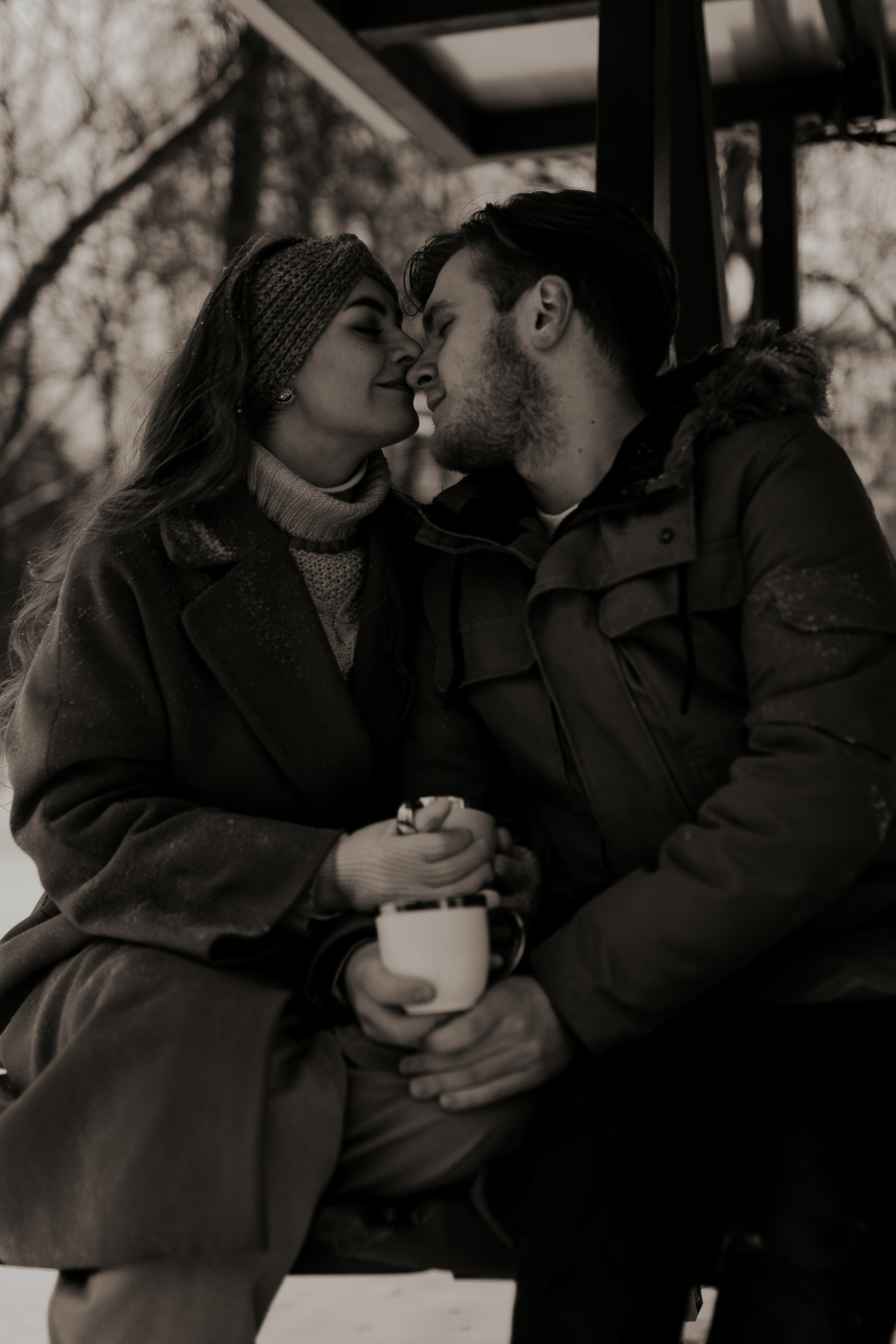 Зимняя съемка для пары. Фотограф в Санкт-Петербурге Лиза Семченкова