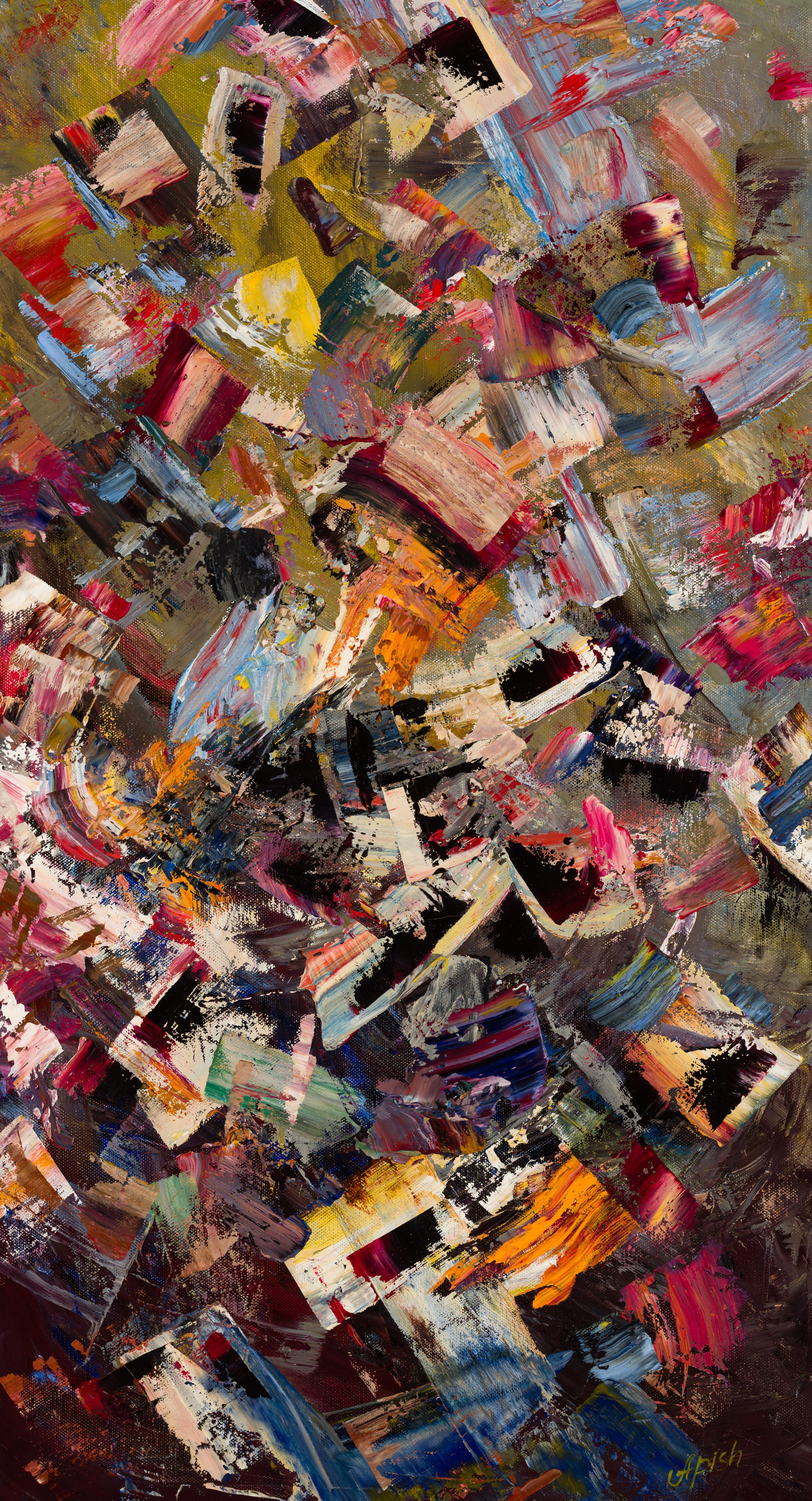 «Упорядоченный хаос» - художник Алексей Апиш (холст, масло, 85x46 см, 2023)