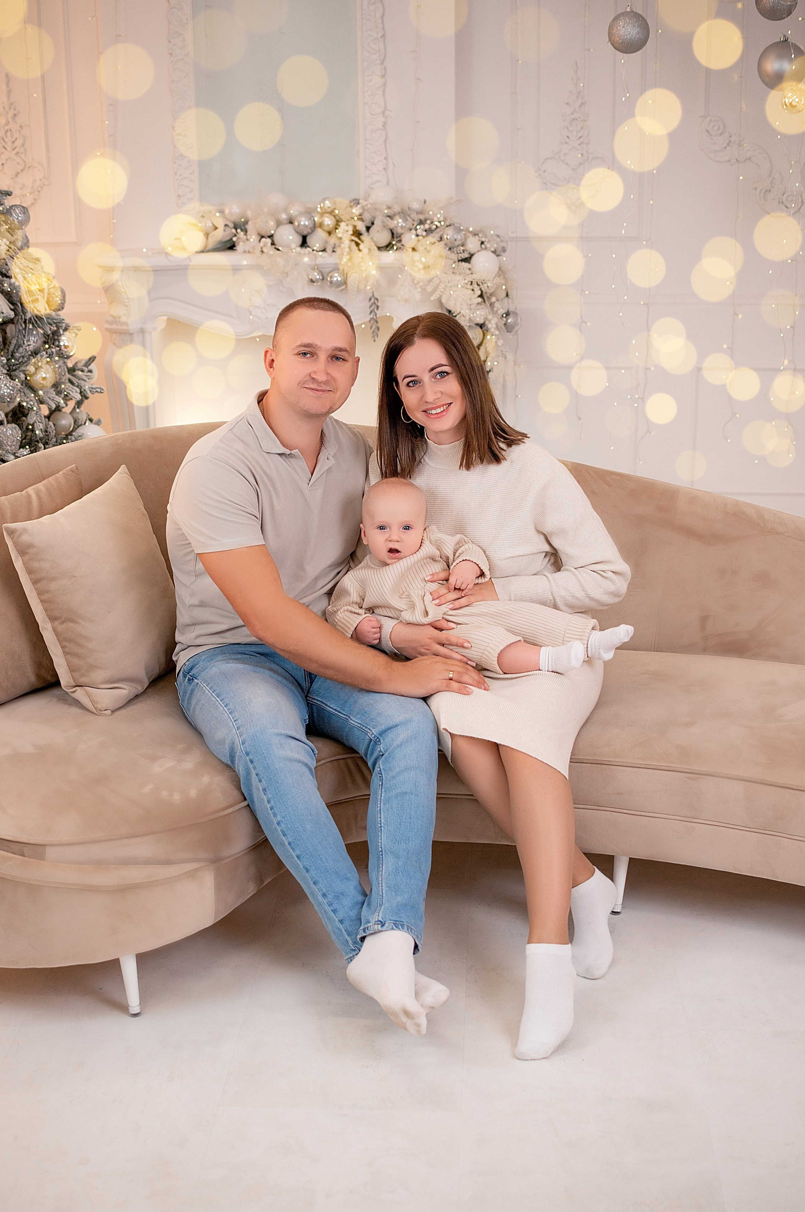 Новогодняя семейная фотосессия в Краснодаре 2023-2024. Фотограф новорожденных Краснодар Малышенко Надежда
