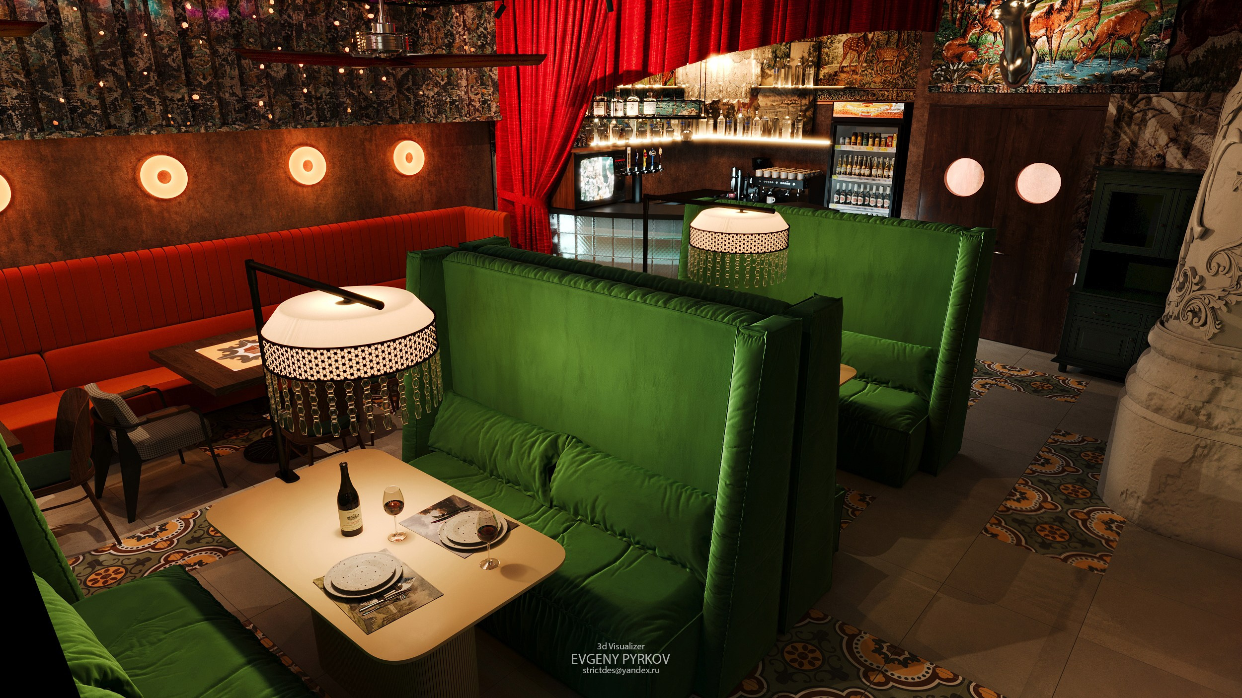 Бар Жигули. Клиент Svоё Buro. Евгений Пырков — 3d визуализатор интерьеров и экстерьеров России