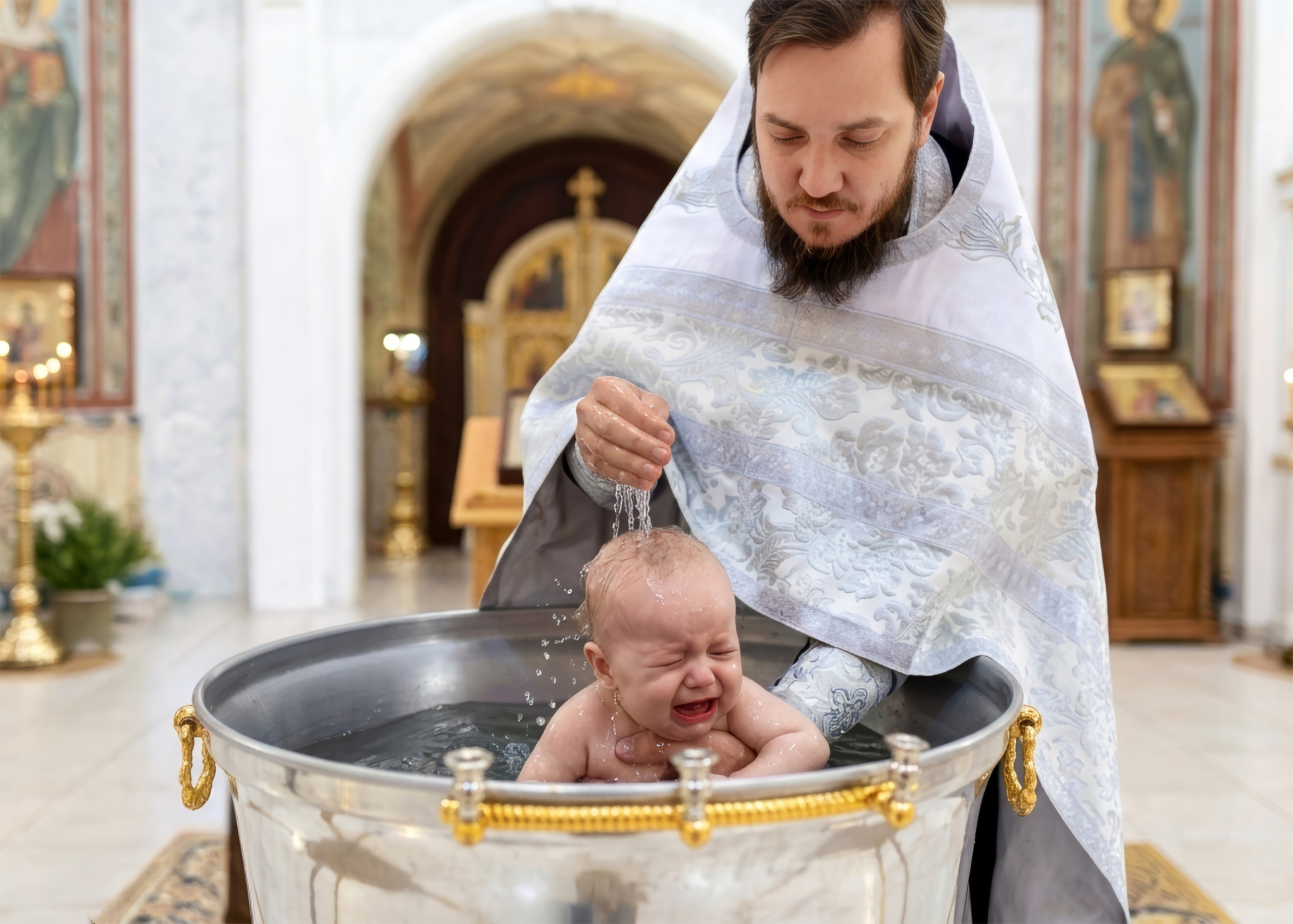Крещение Леонида. Семейный и детский фотограф в Москве Юлия