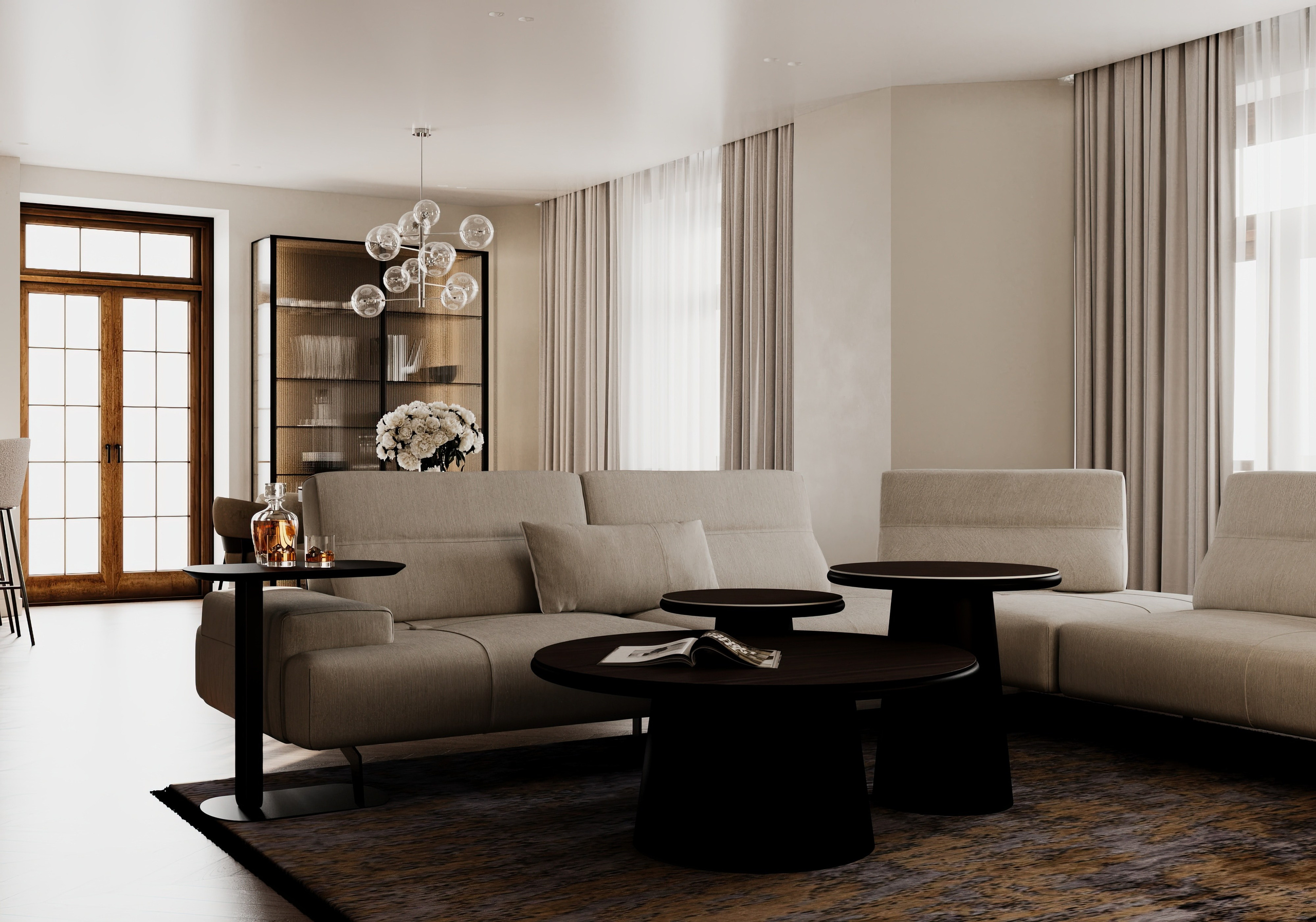 Полянка кухня-гостиная-прихожая-коридор. Визуализатор Векшина Елена