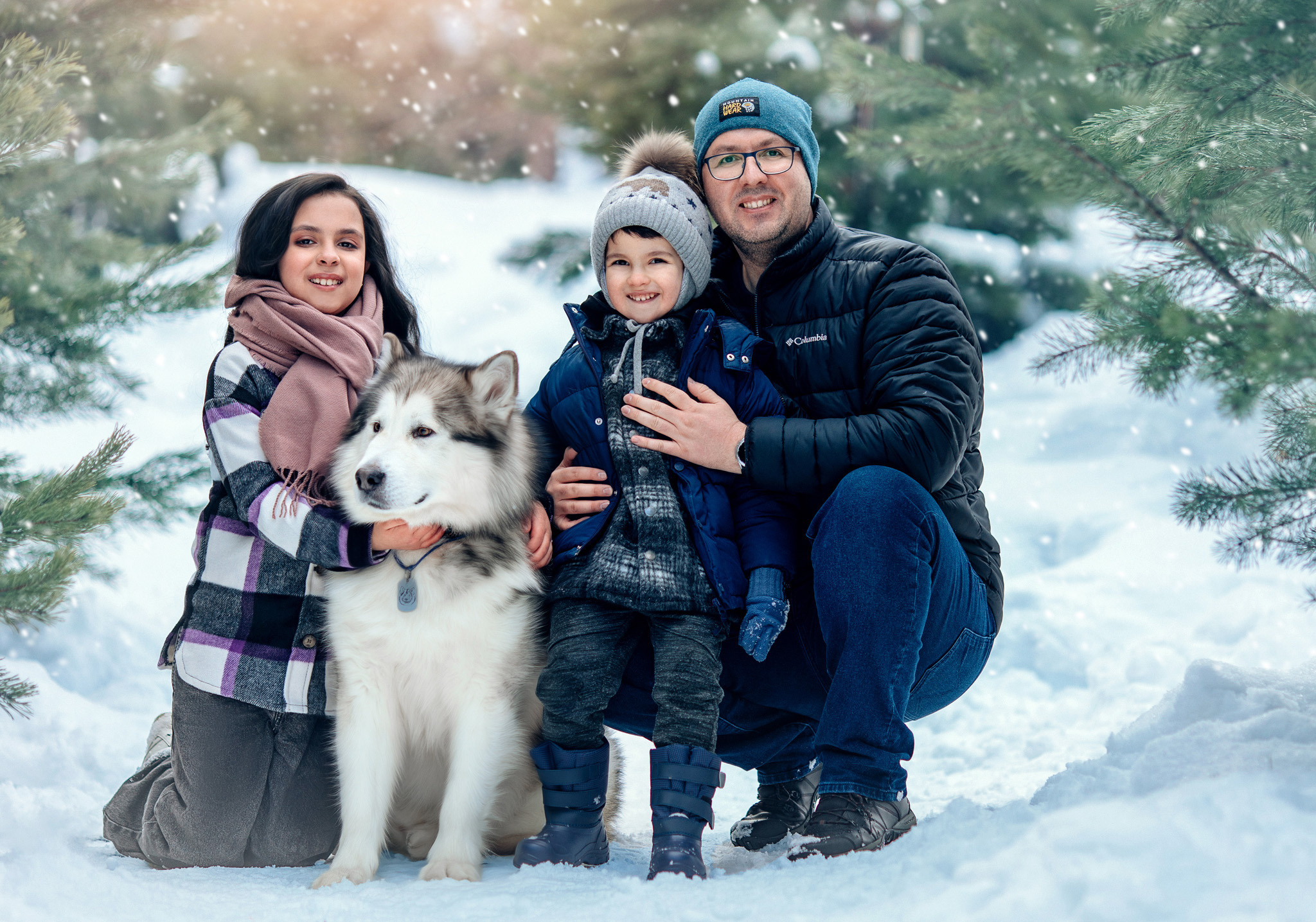 Фотосессия с маламутом Феней. Детский и семейный фотограф с животными в Москве Гурьева Надежда