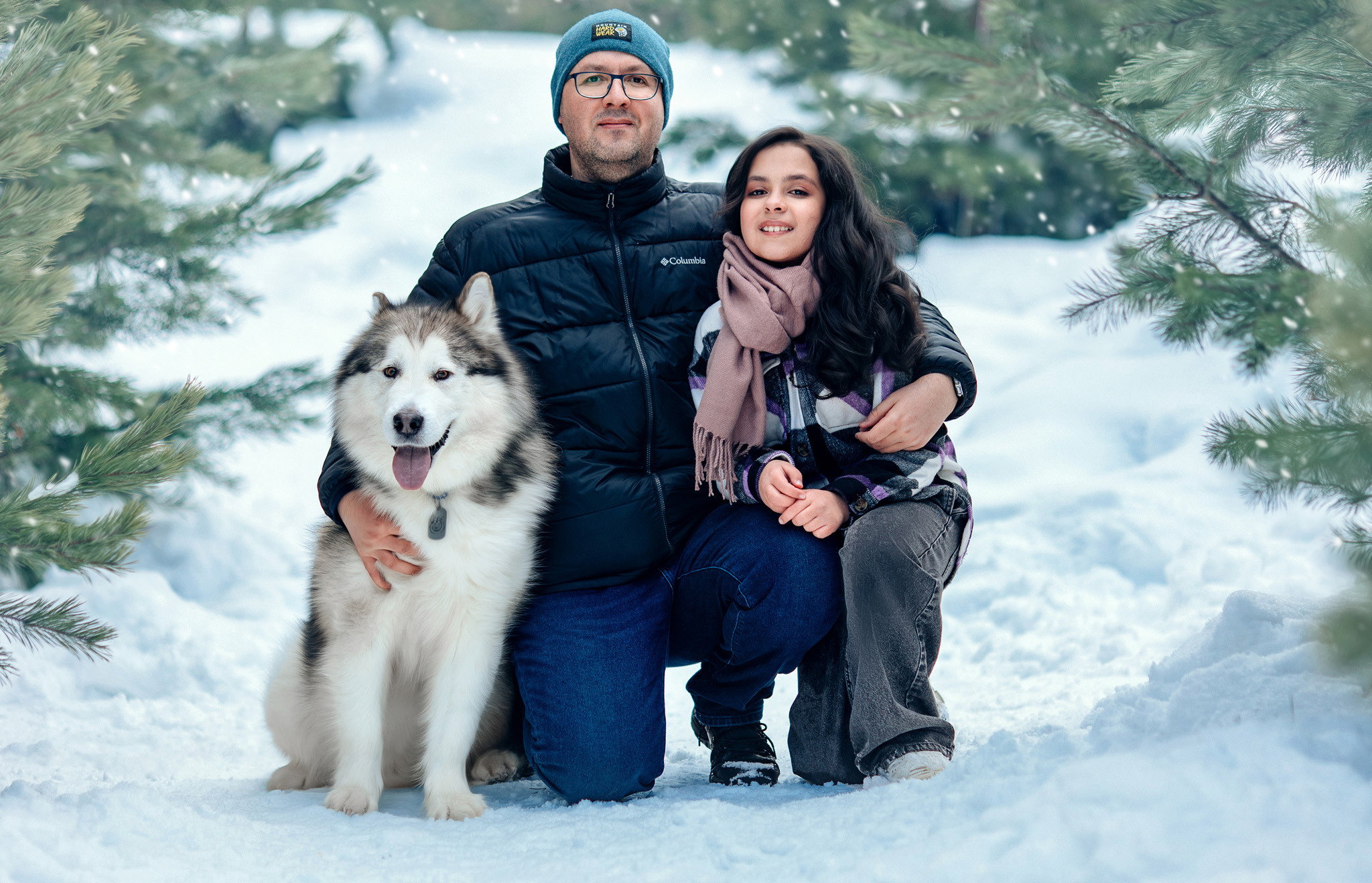 Фотосессия с маламутом Феней. Детский и семейный фотограф с животными в Москве Гурьева Надежда