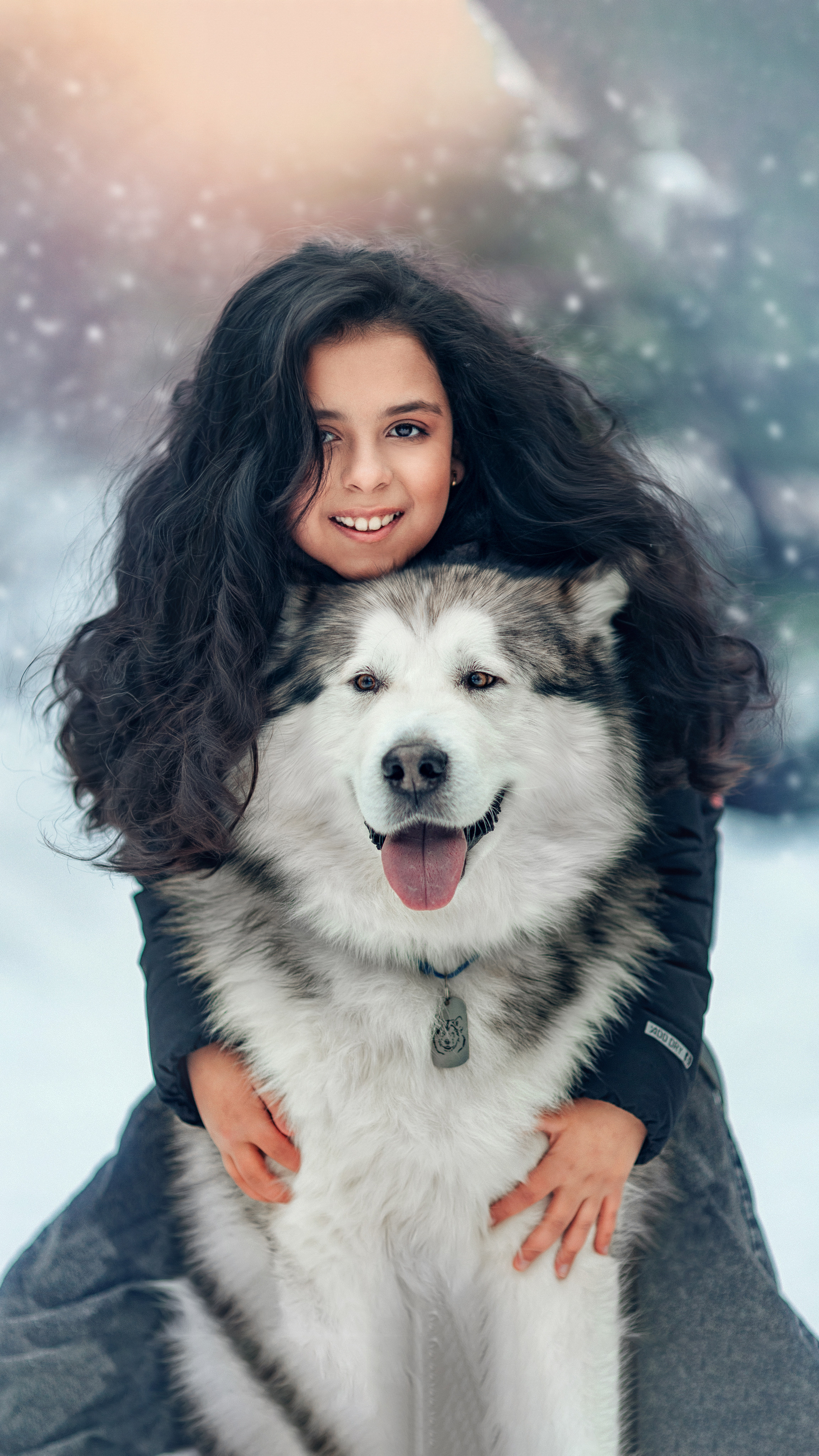 Фотосессия с маламутом Феней. Детский и семейный фотограф с животными в Москве Гурьева Надежда