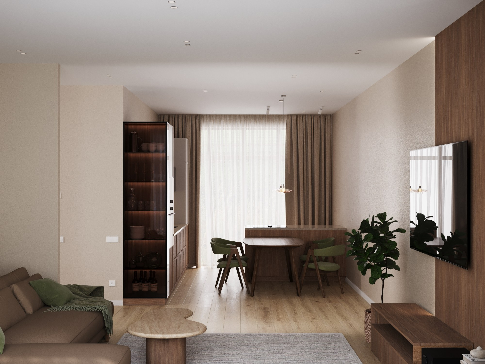 Дом в стиле Джапанди, 190 м². Дизайнер интерьера, Санкт-Петербург