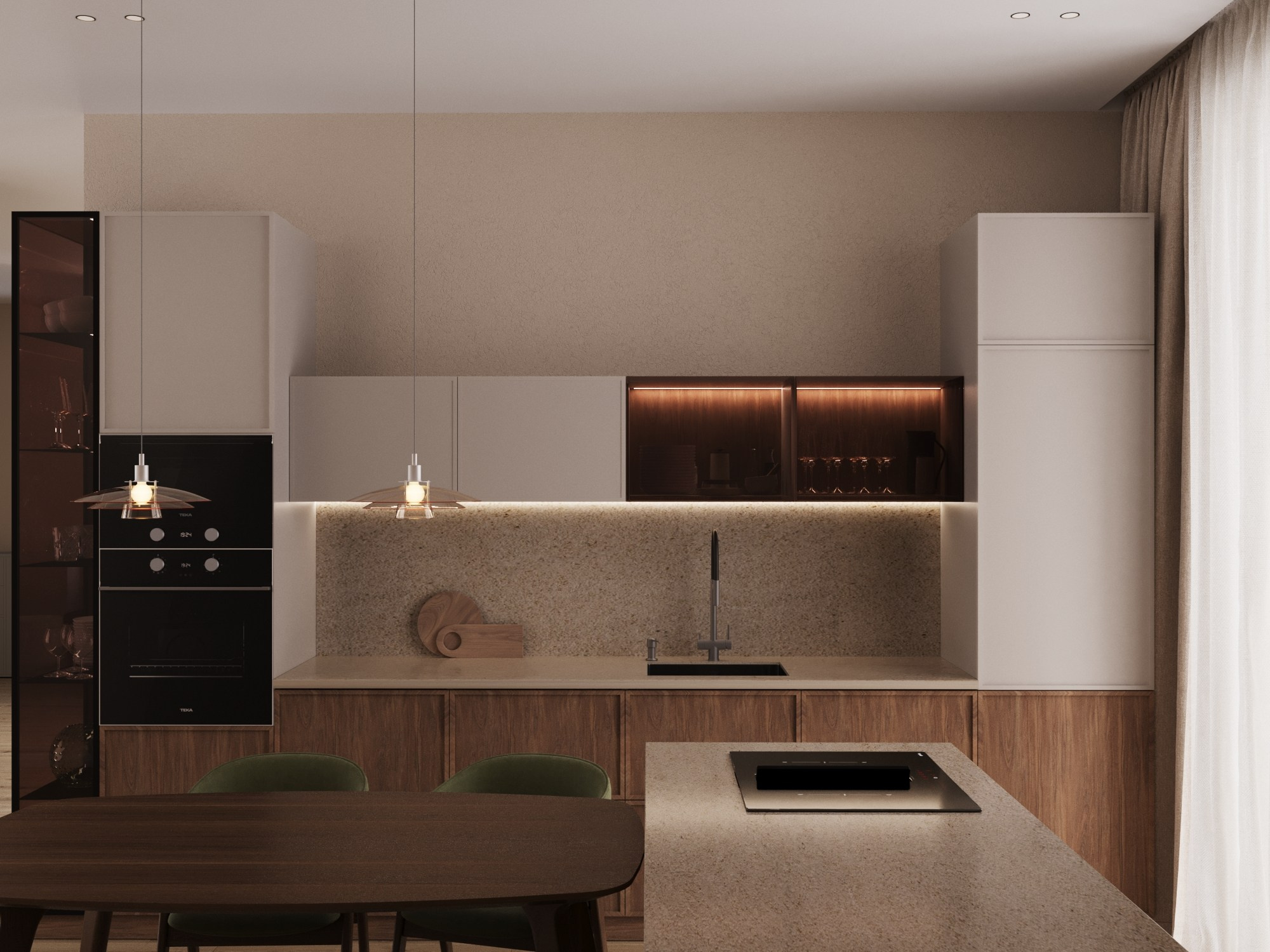 Дом в стиле Джапанди, 190 м². Дизайнер интерьера, Санкт-Петербург
