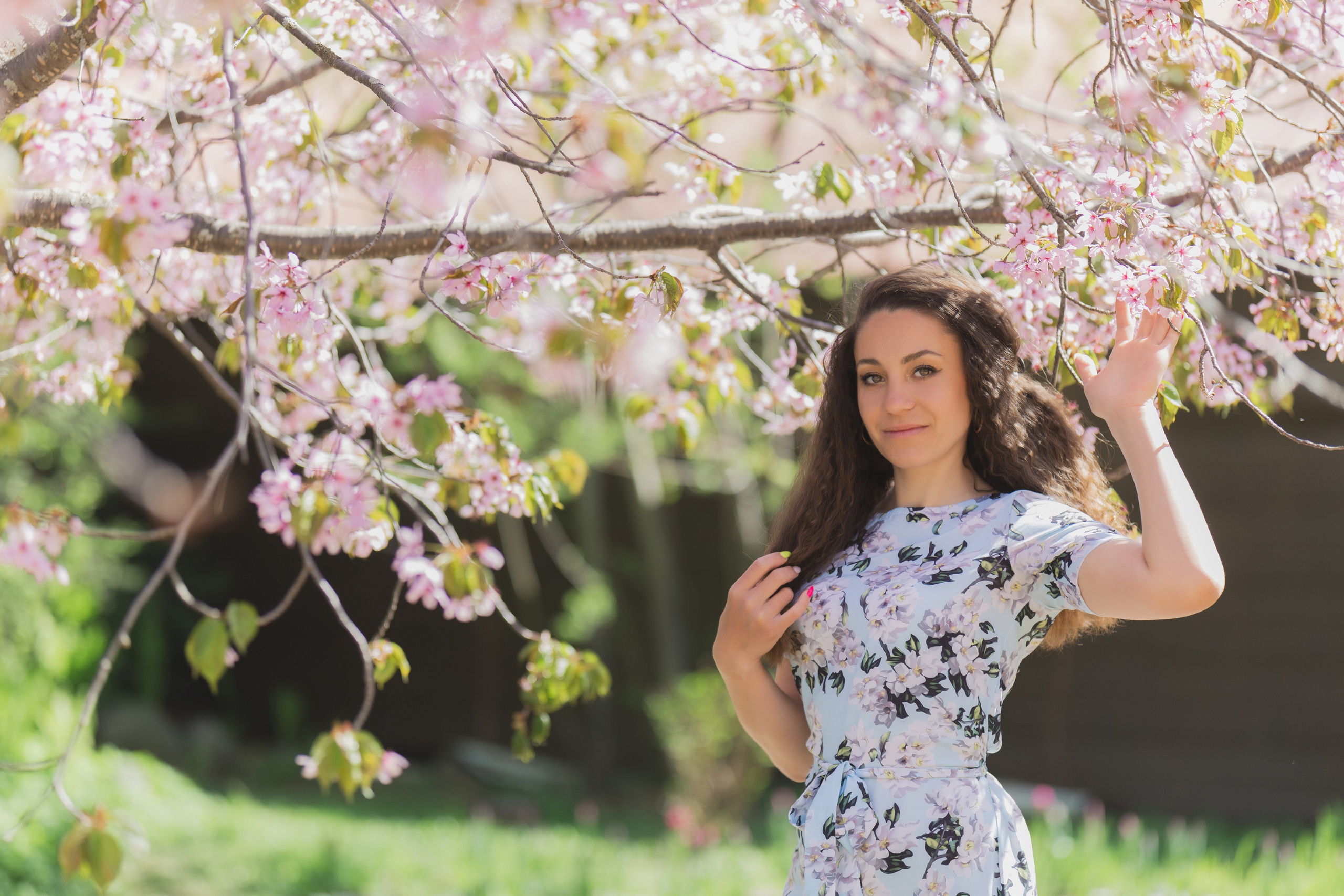 Настя и сакура. Фотограф Южно-Сахалинск