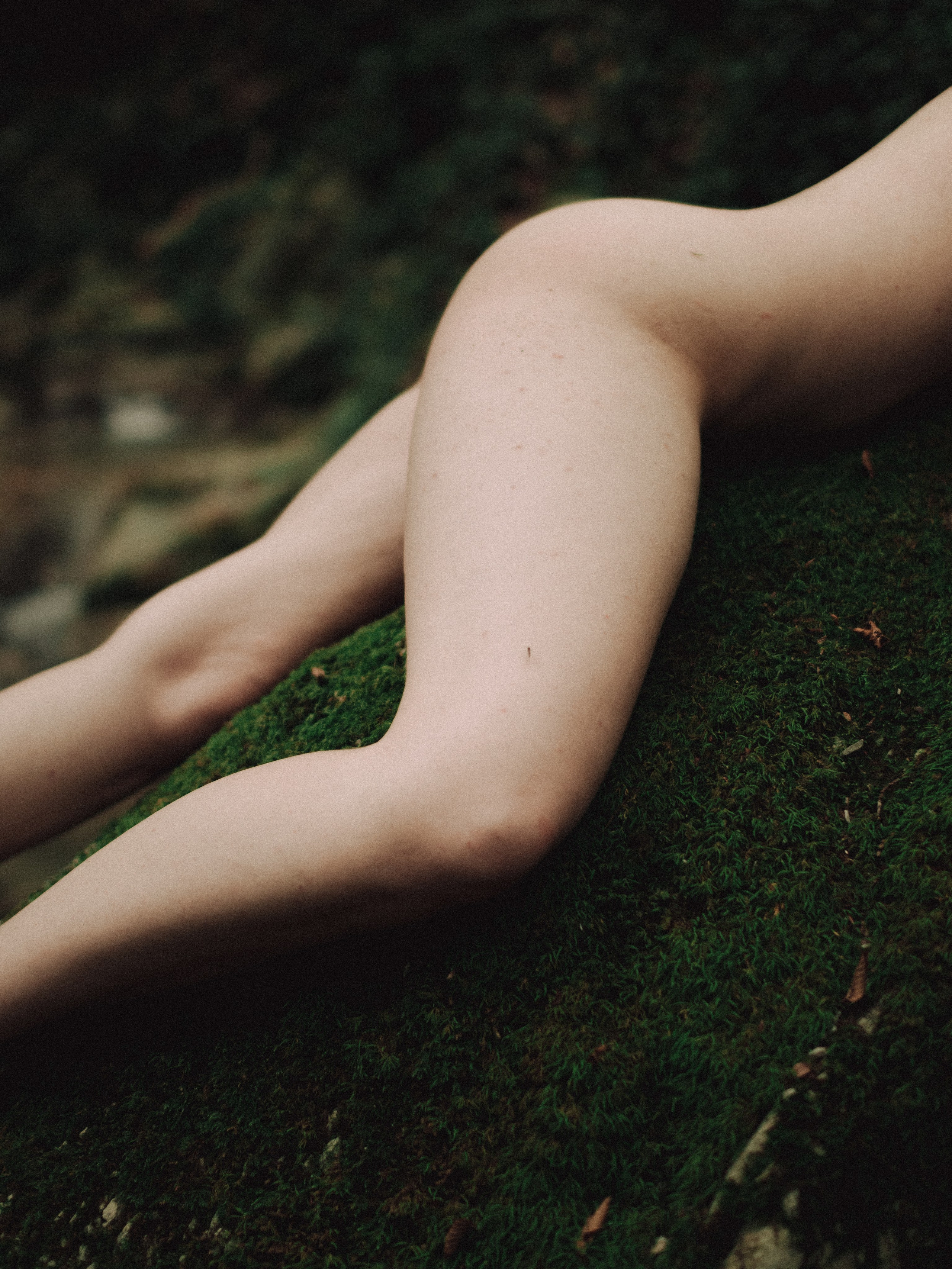 Обнаженная фотосъёмка в лесу