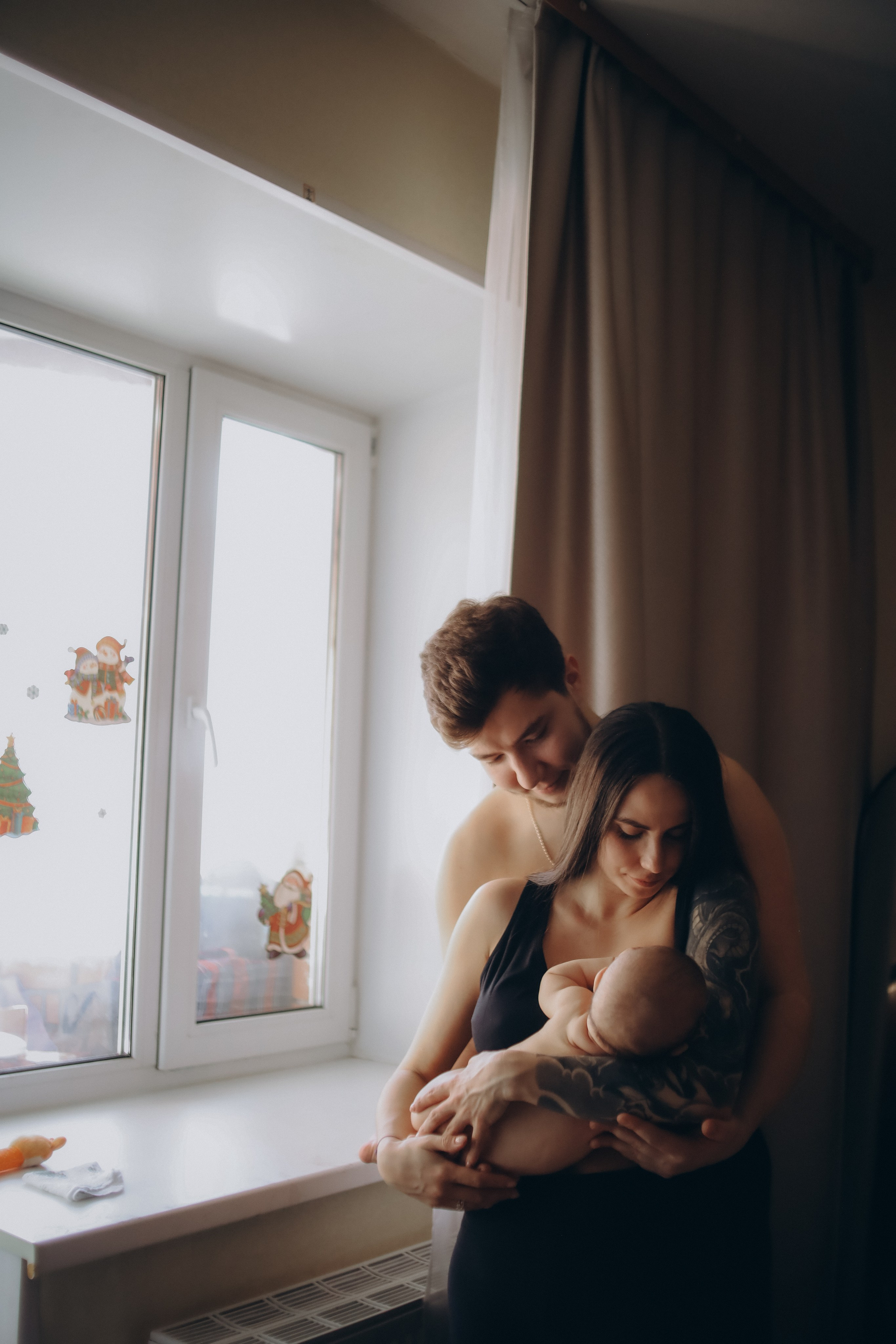 Мама, папа, я и 2 хвоста. Фотограф Новый Уренгой I Ньюборн I Фотограф материнства I ЯНАО