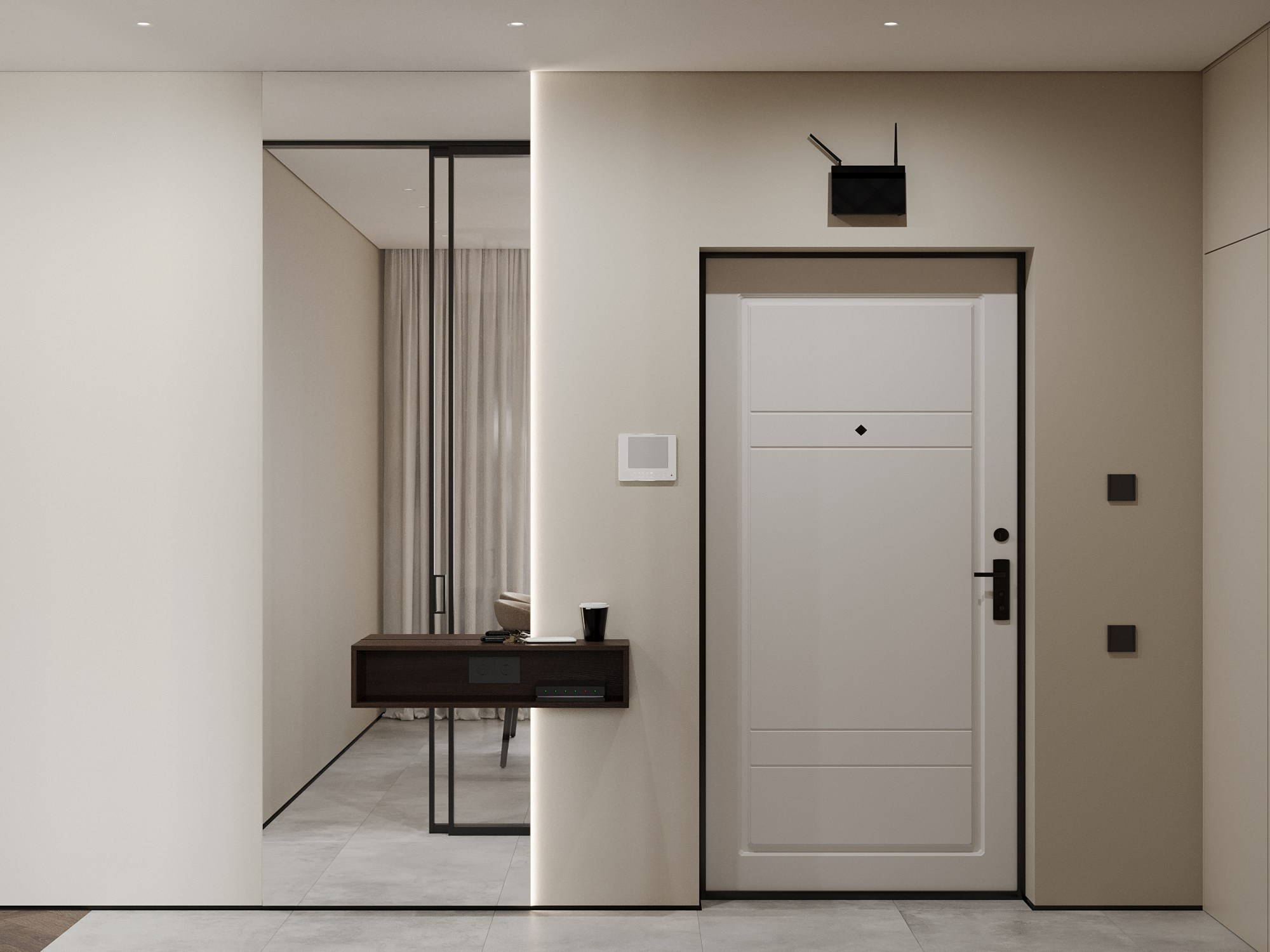 Визуализация квартиры в стиле минимализм. 3D-дизайнер Кристина Пуляевская