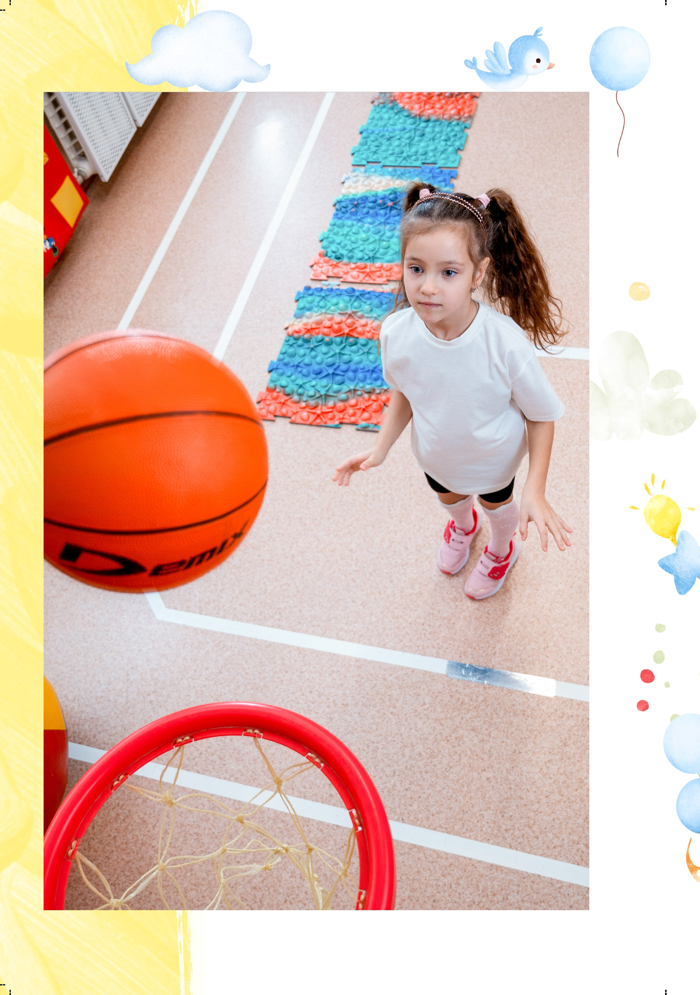 выпускной альбом в детском саду занятия с мячом в спортзале