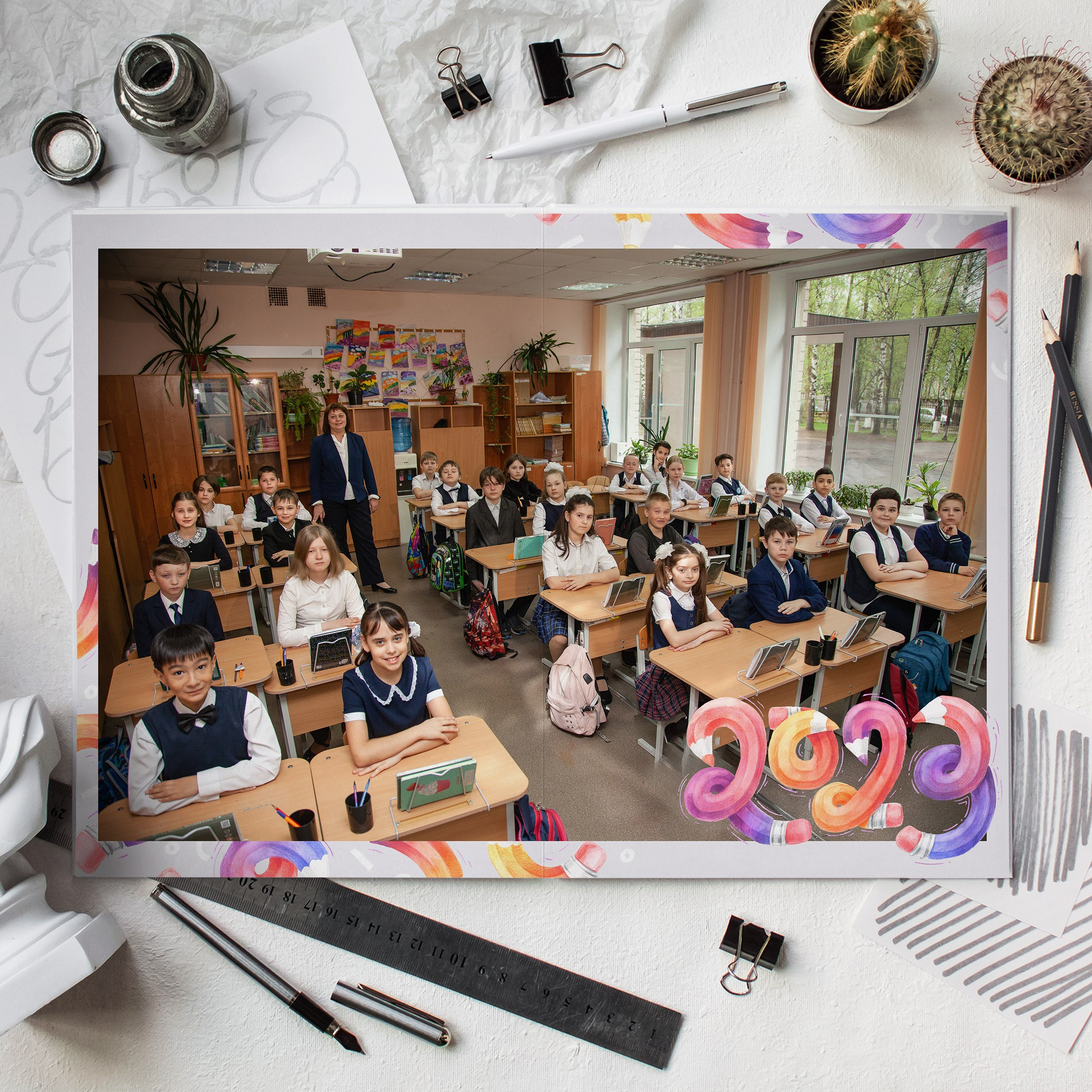 Выпускной альбом для начальной школы 4 разворота. Семейный, школьный фотограф в Нижнем Новгороде Елена Сентюрева